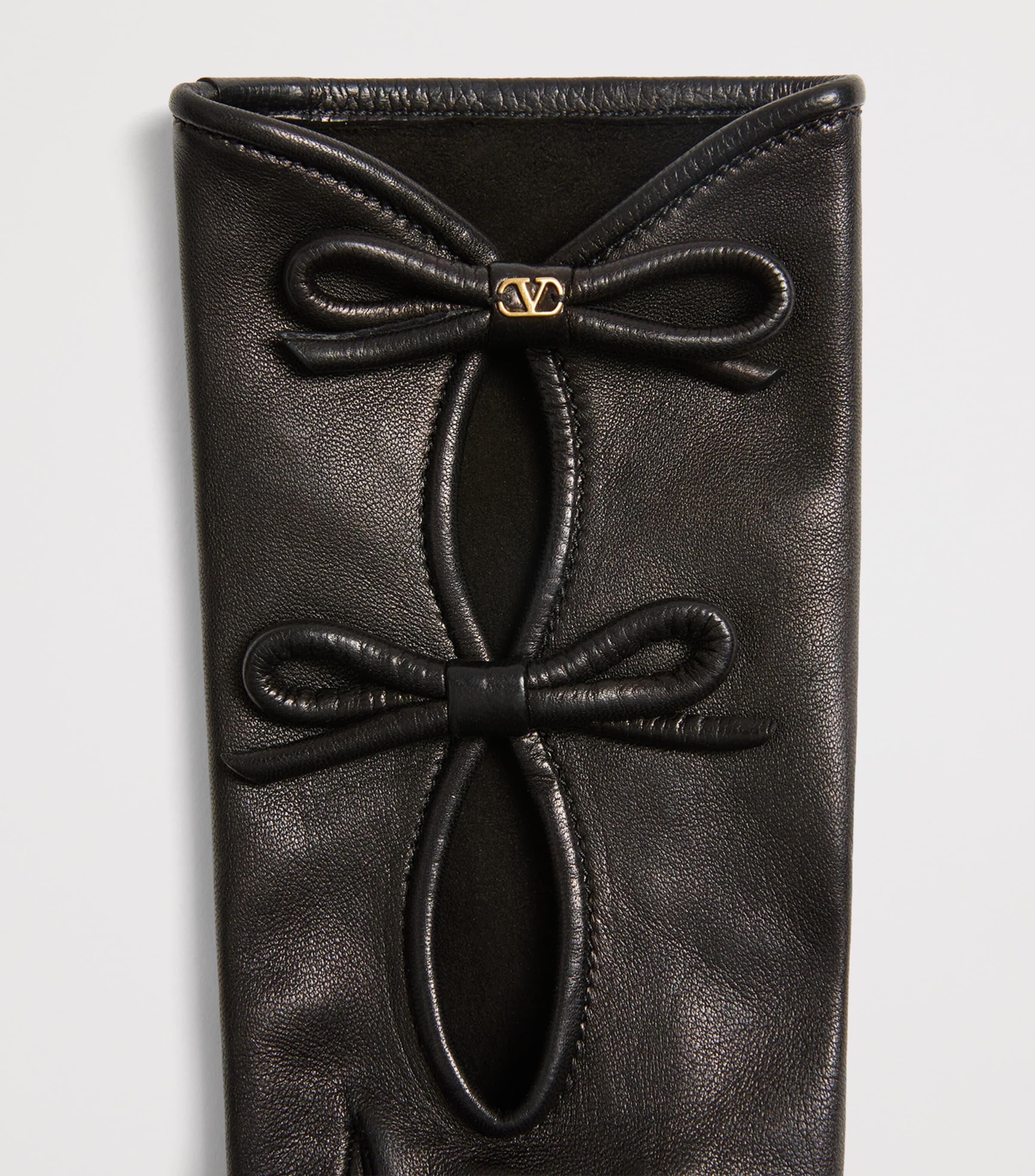 Valentino Garavani Leather VLogo Signature Gloves Image 4