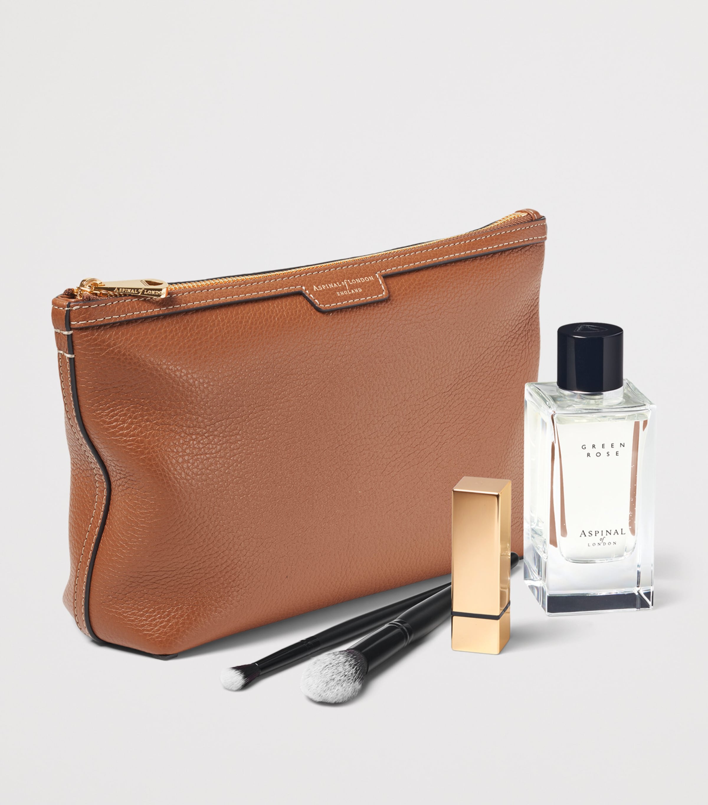 Aspinal Of London Leather Hudson Toiletry Bag Tan Image 3