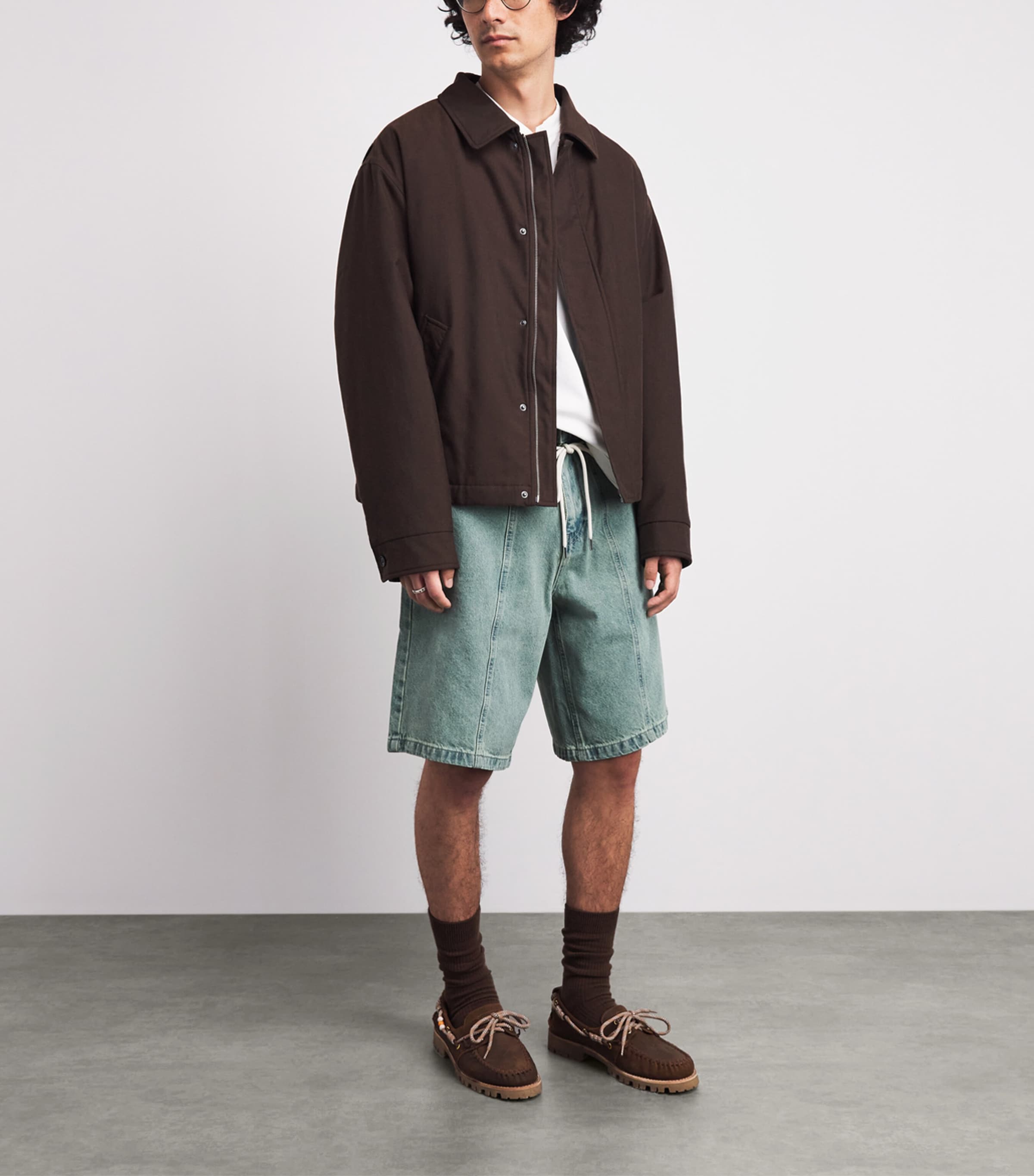 about:blank Mens Felled Denim Shorts Murky Wash Image 2