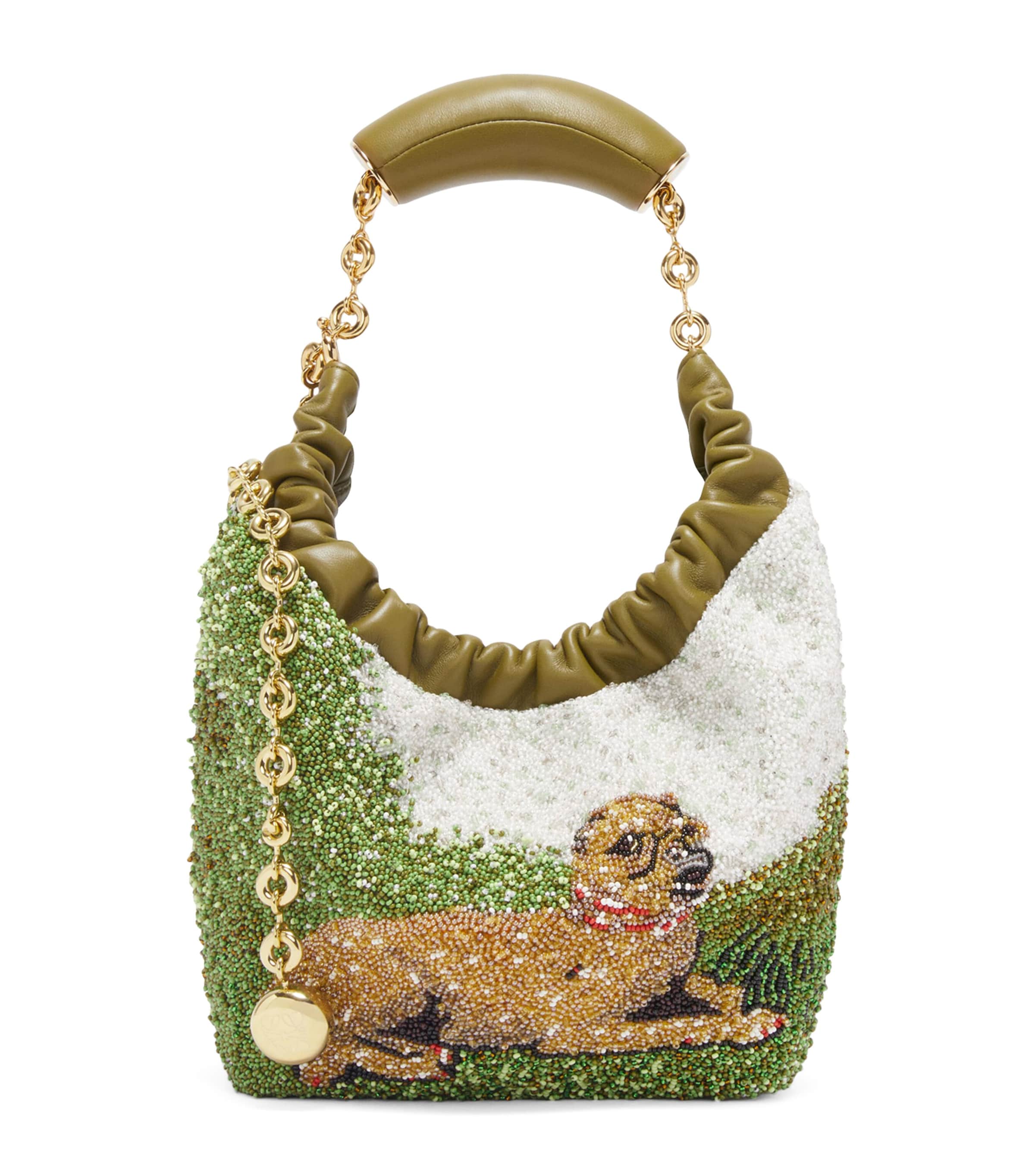 Mini Pug Squeeze Top-Handle Bag OLIVE Image 1