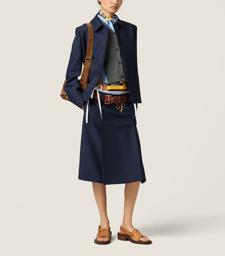 Miu Miu Womens Mohair-Wool Midi Skirt Image 2