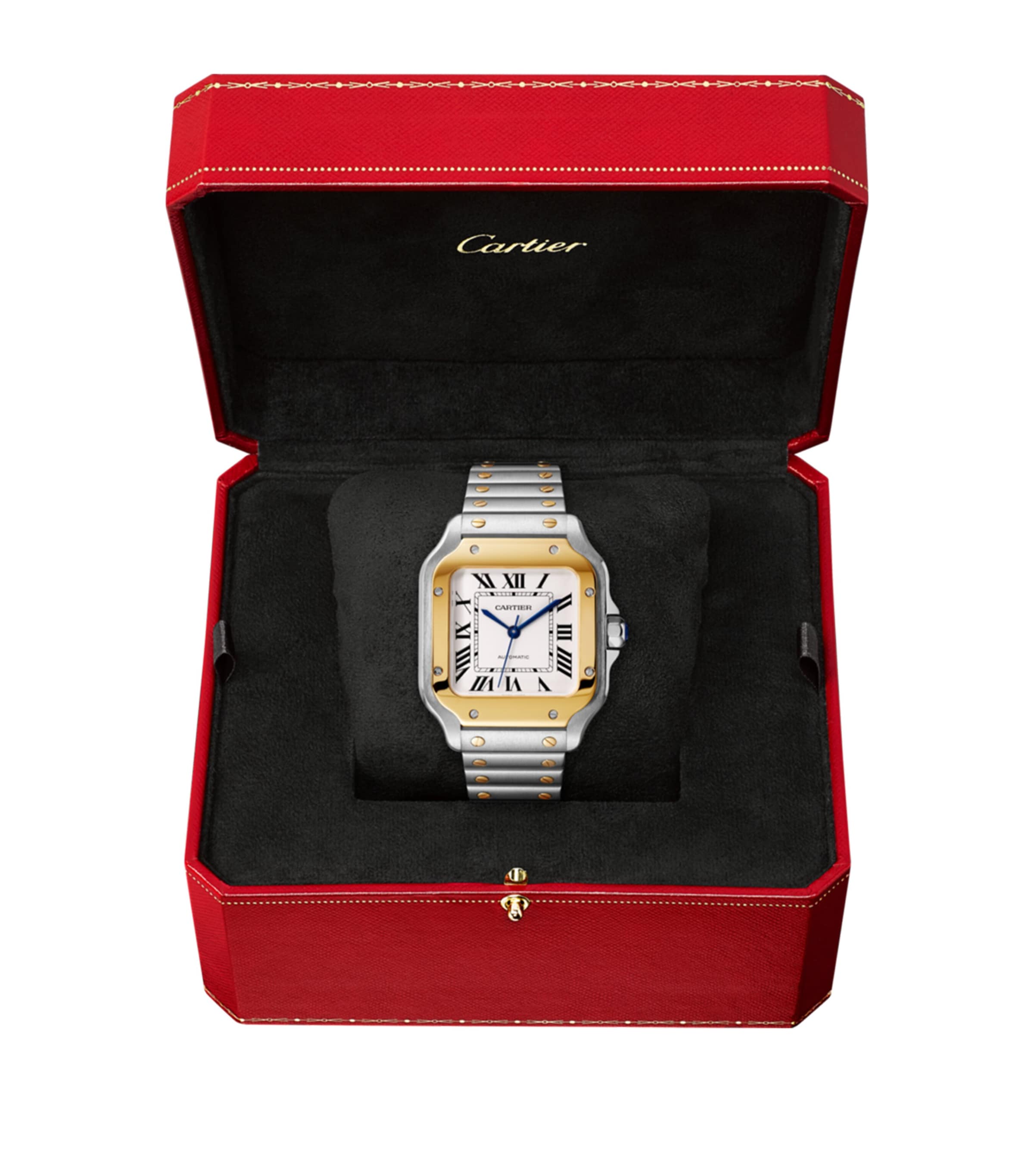 Yellow Gold and Stainless Steel Santos de Cartier Watch 35.1mm SILVER Image 5