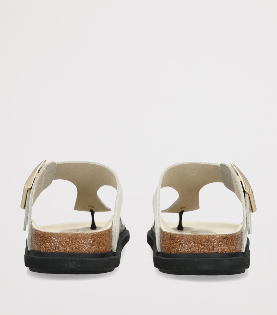 Birkenstock Patent Leather Gizeh Sandals Cream Image 2