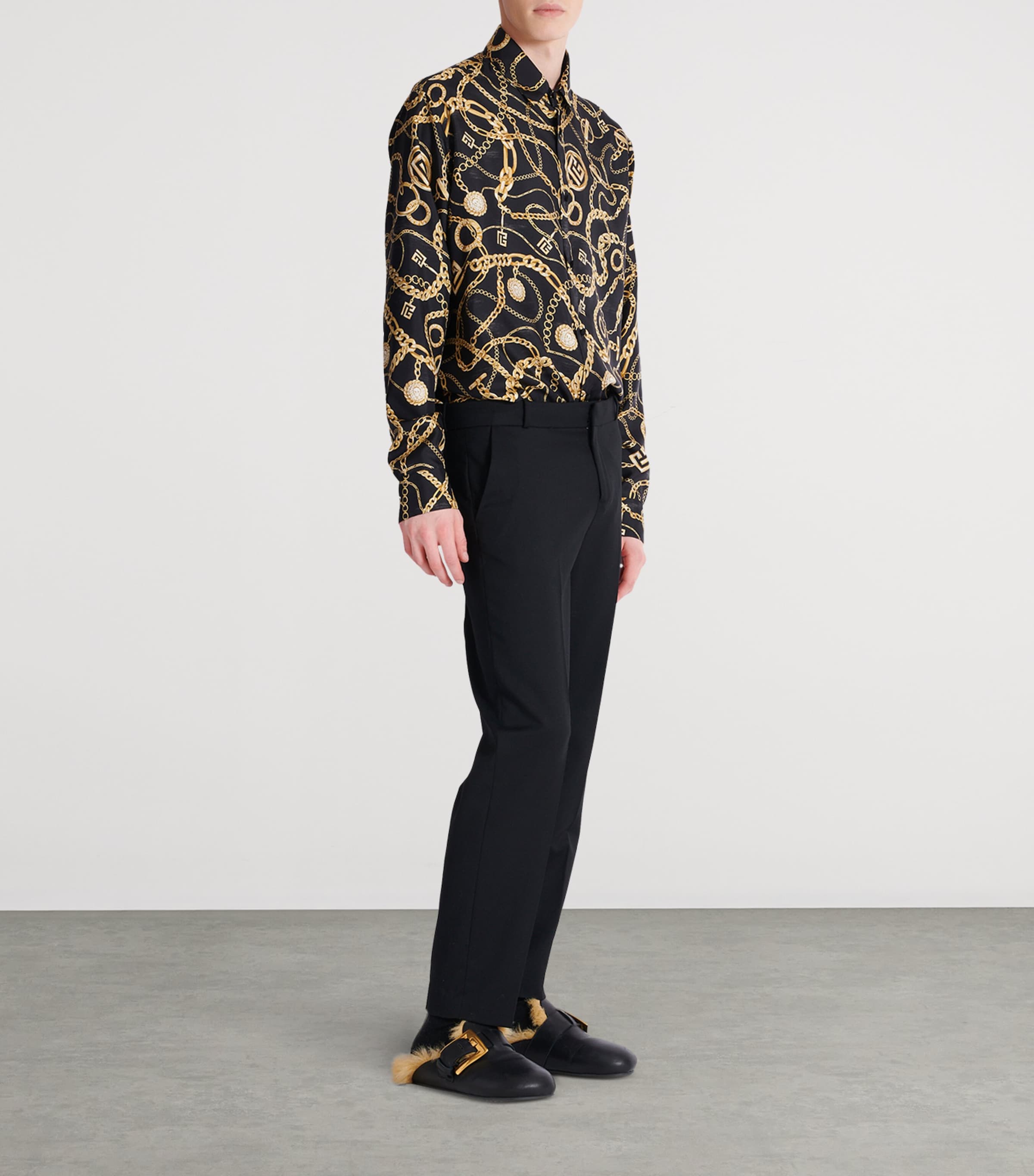 Wool Slim Tailored Trousers 0PA NOIR Image 4