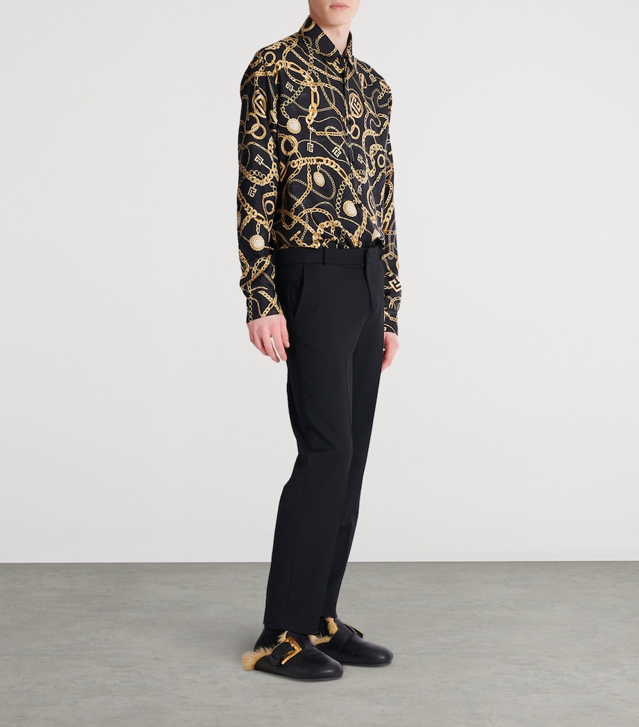 Wool Slim Tailored Trousers 0PA NOIR Image 4