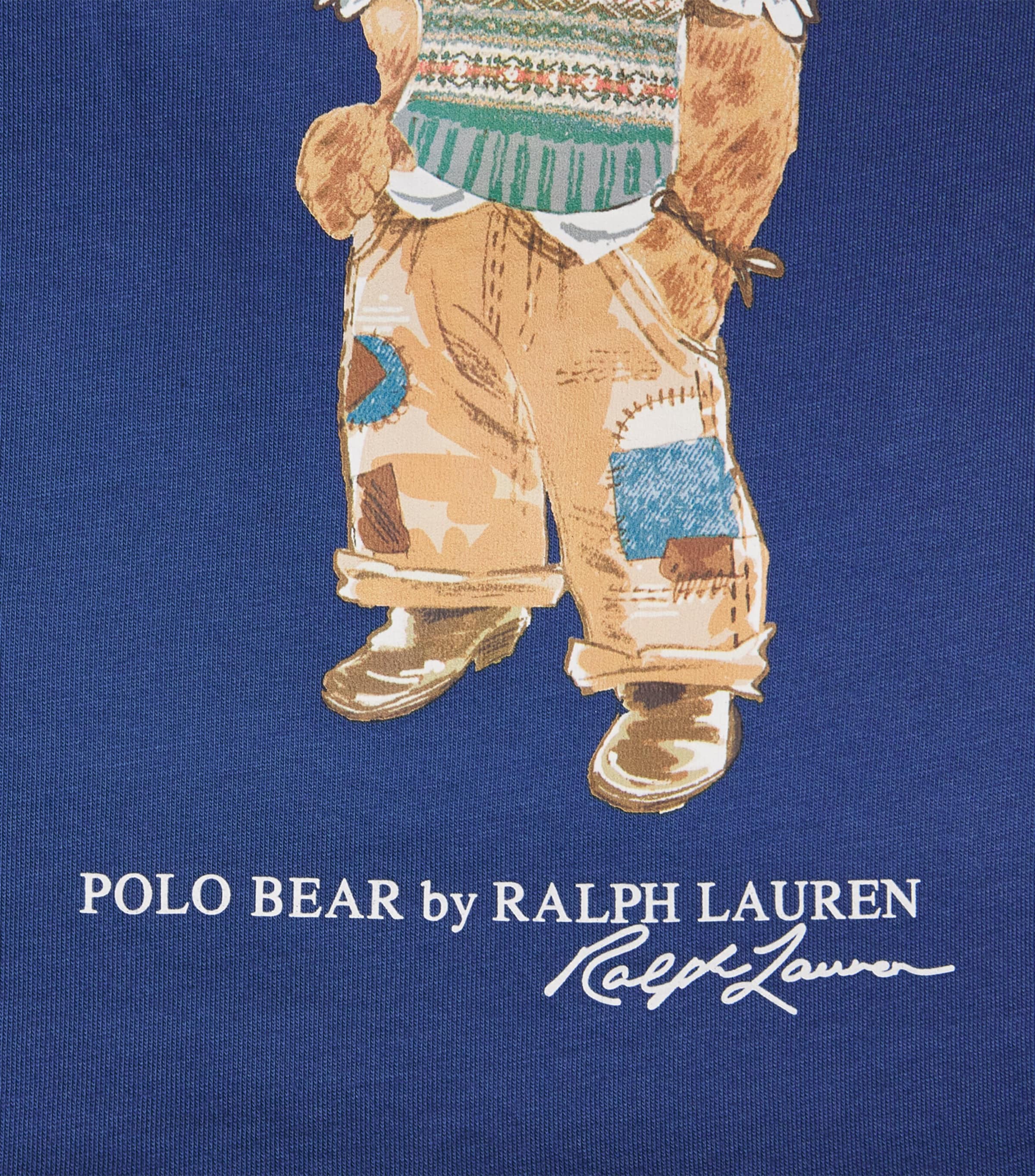 Ralph Lauren Kids Cotton Polo Bear Dress (2-7 Years) Old Royal Image 3