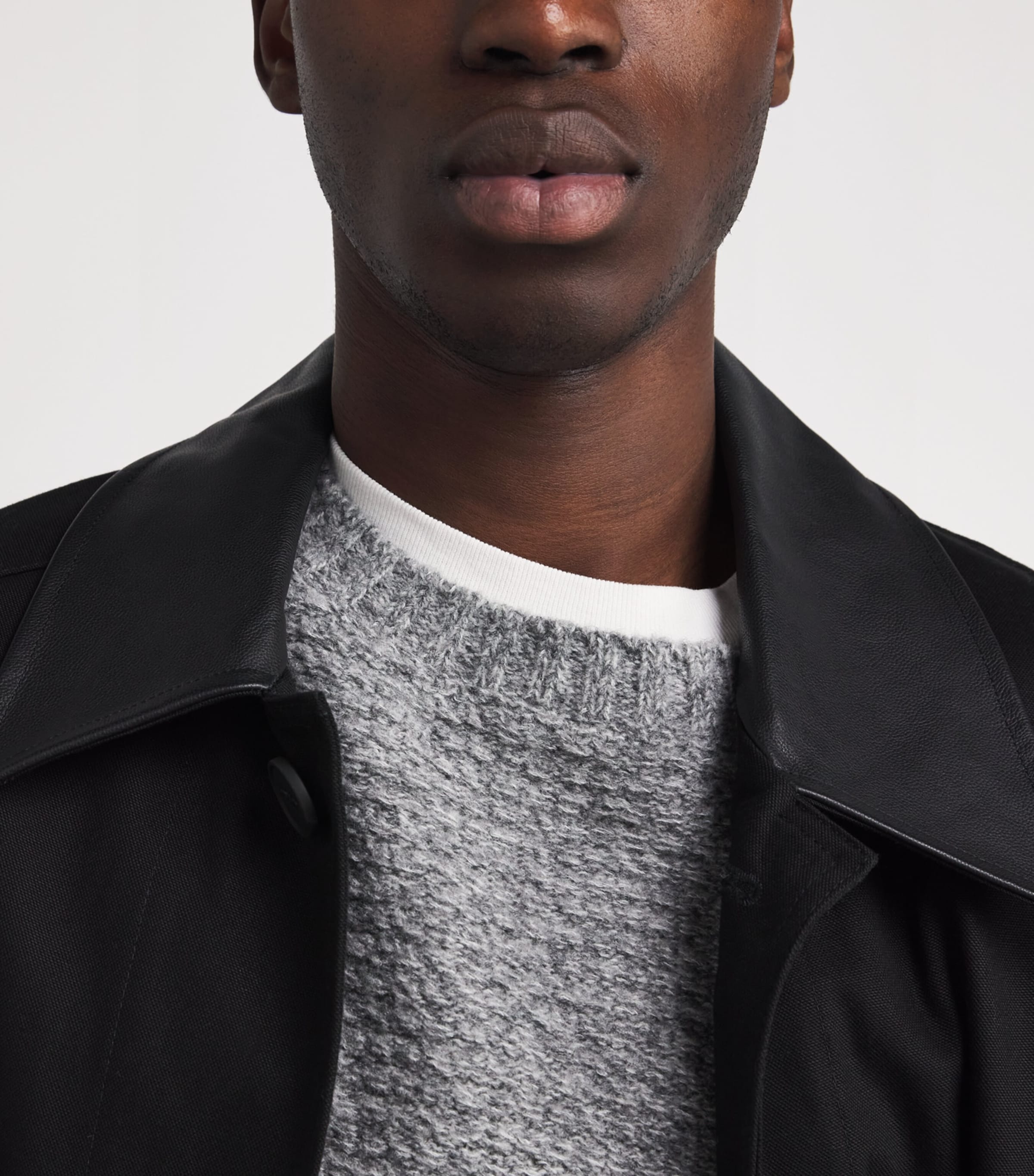 x Aaron Levine Wool-Blend Camden Sweater GREY MARL Image 6