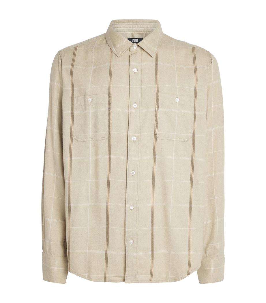 PAIGE Mens Check Everett Shirt Feathered Talc Image 1