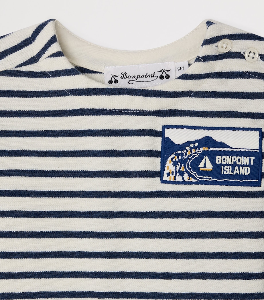 Bonpoint Organic Cotton Stripe Tourbillon Top (6-18 Months) Indigo Image 3