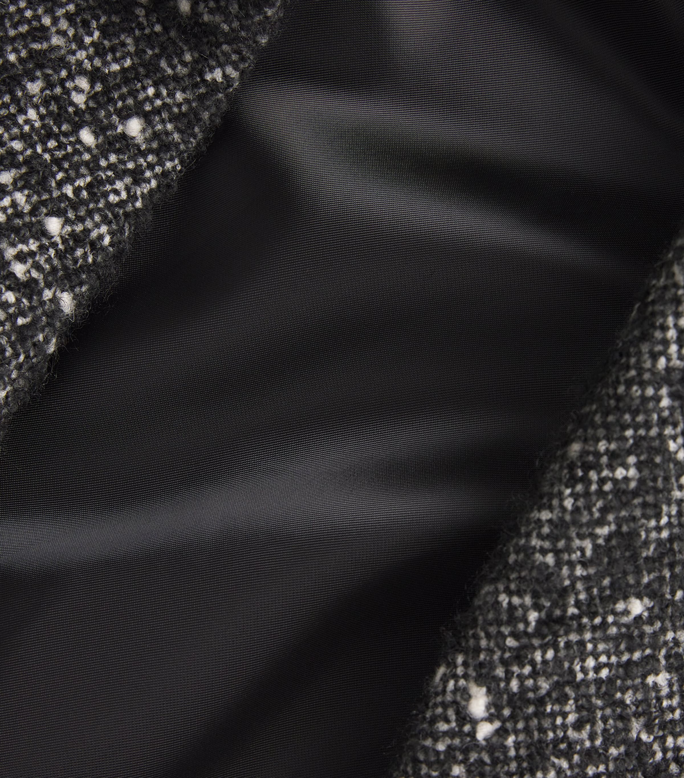 Wool Tweed Donegal Agar Coat BLACK Image 5