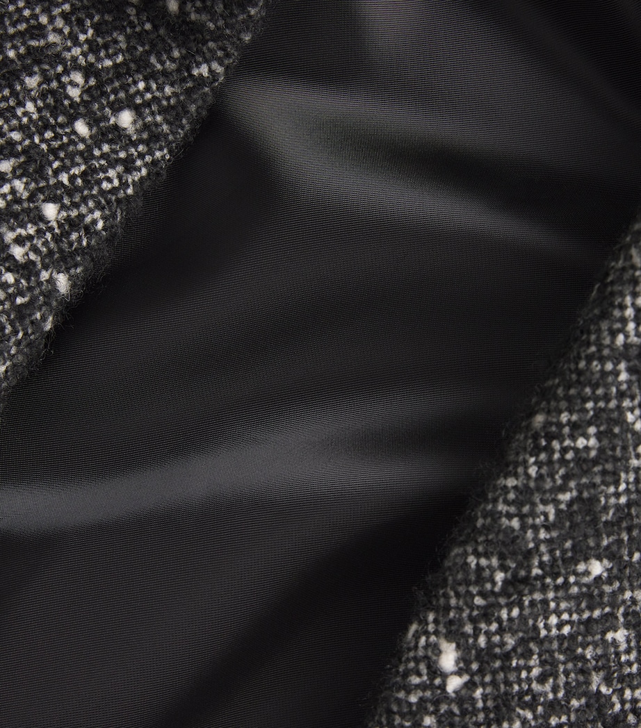 Wool Tweed Donegal Agar Coat BLACK Image 5