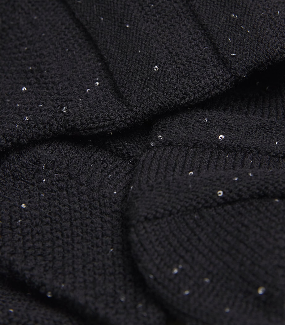 Falke Womens Wool-Blend Sequin-Embellished Socks Black Image 2