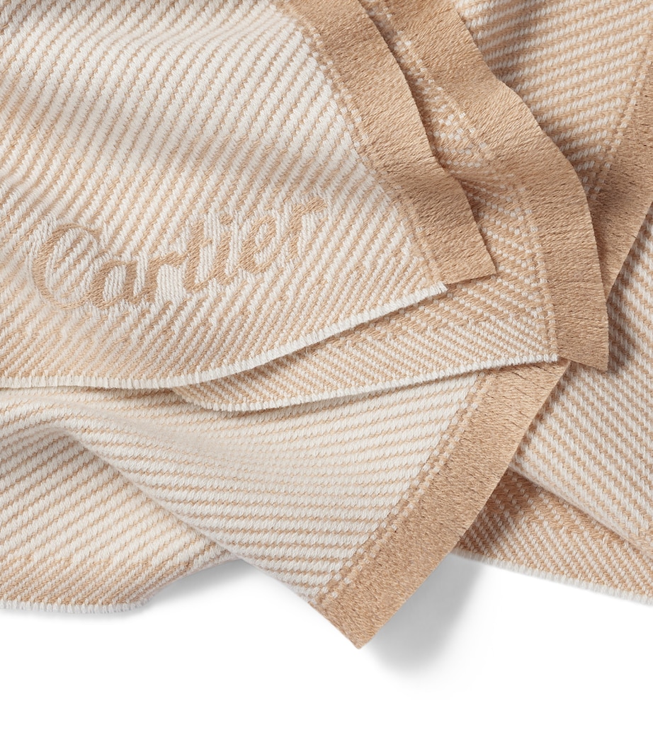Cartier Wool-Cashmere Panthère de Cartier Blanket (190cm x 140cm) Beige Image 3
