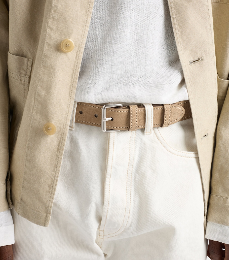 Prada Nubuck Leather Belt Neutral Image 2