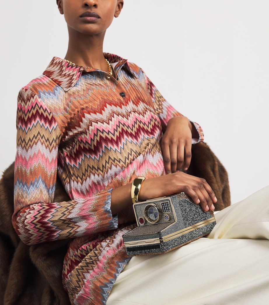 Crystal-Embellished Image Clutch Bag SLSMT SLVR LI SI MLT Image 2