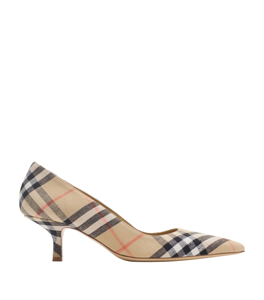 Linen Check Dame Pumps 55 SAND IP CHECK Image 1
