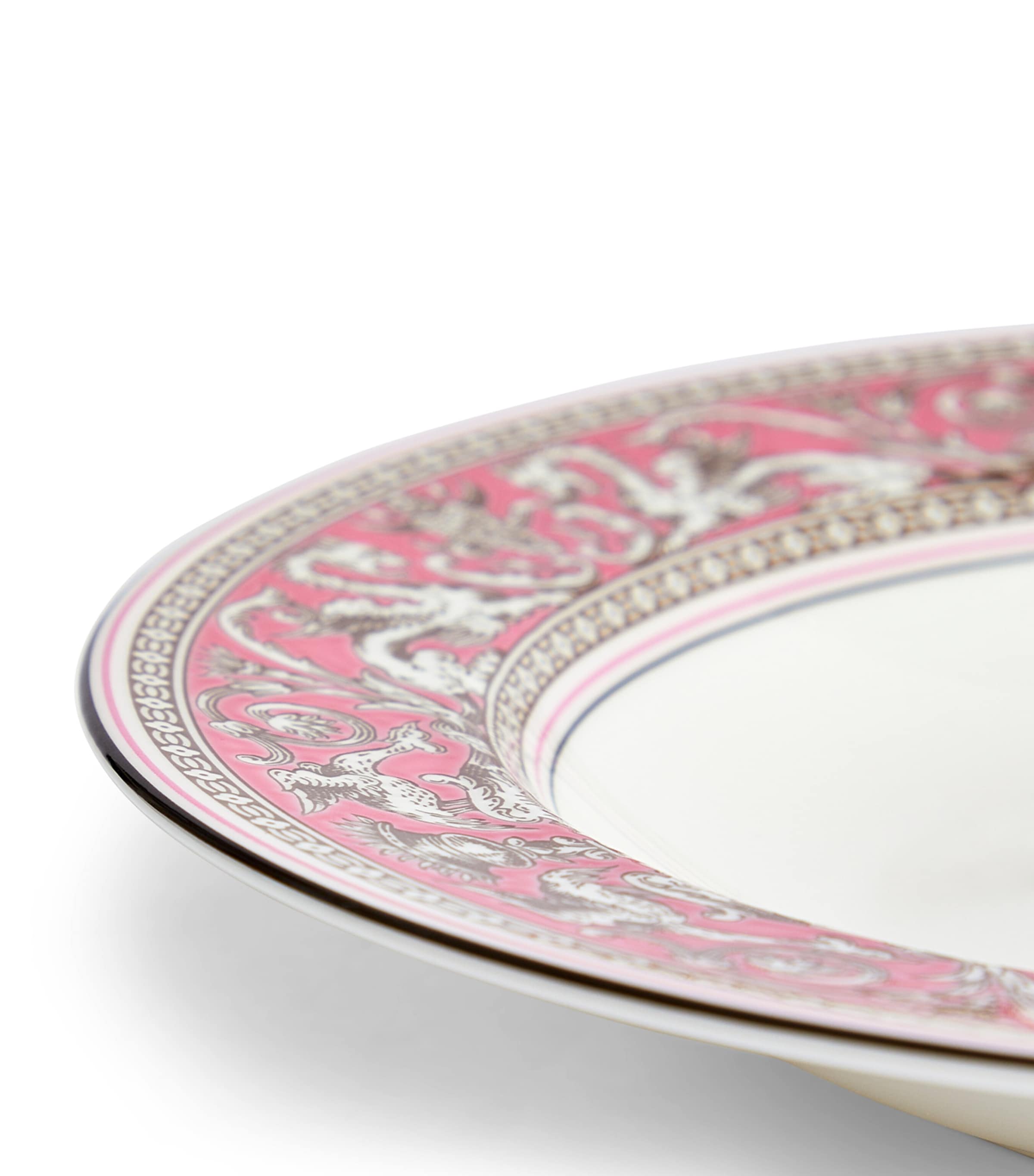 Florentine Fuchsia Rimmed Soup Bowl (23cm) PINK Image 2