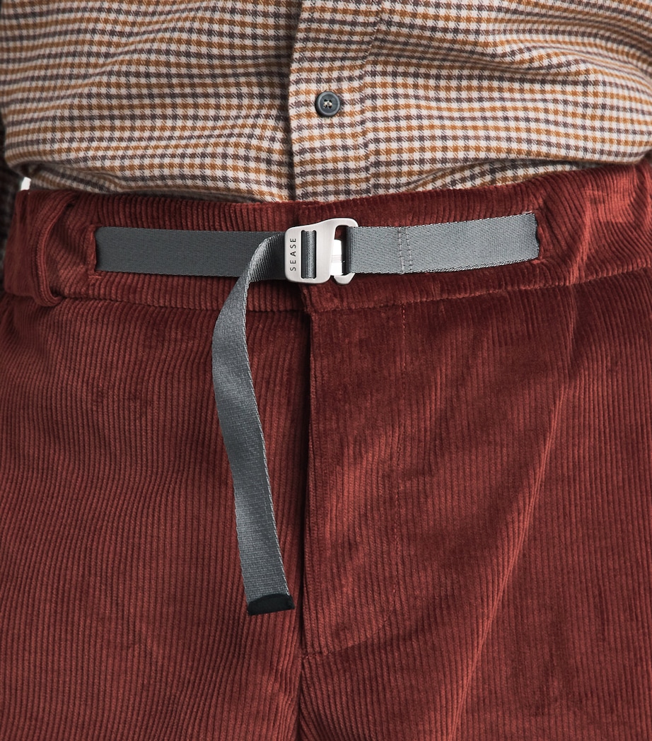 Sease Mens Corduroy Belted Trousers Terracotta Image 3