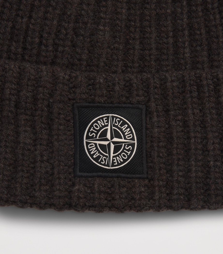 Stone Island Virgin Wool Logo Beanie Image 3