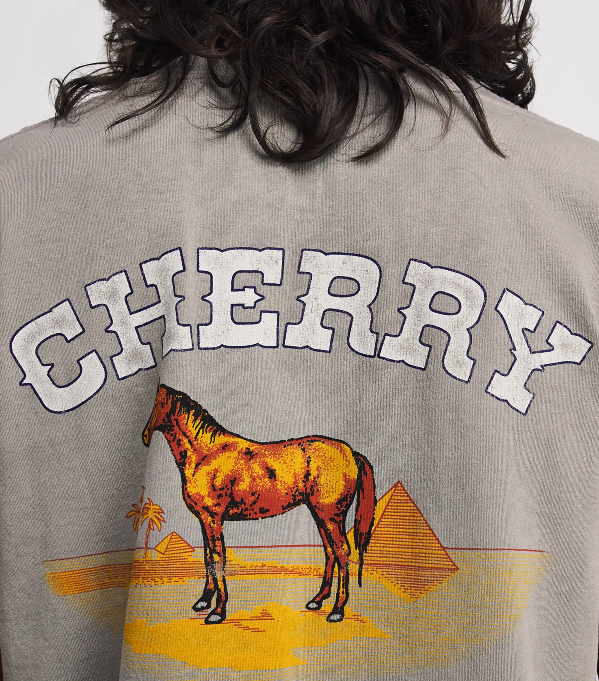 Cherry Los Angeles Mens Cotton Palamino Pocket T-Shirt Light Charcoal Image 3