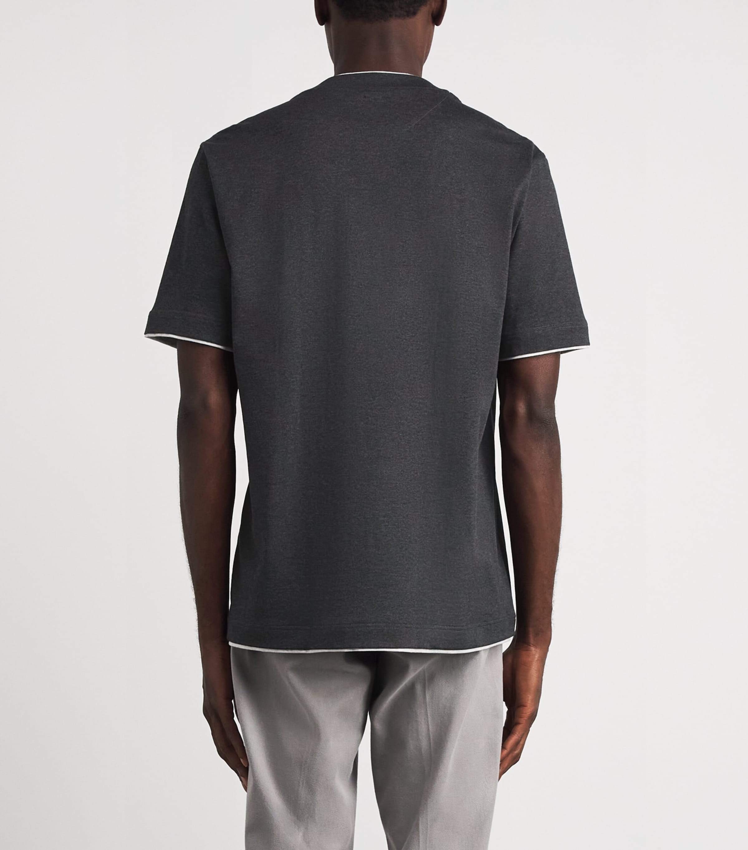 Eleventy Mens Cotton T-Shirt Grigio Fumo E Grigio Image 5