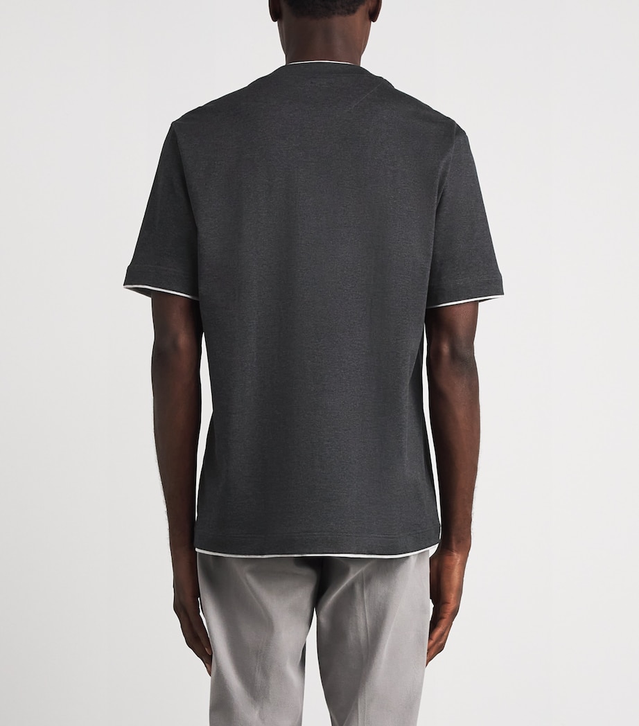 Eleventy Mens Cotton T-Shirt Grigio Fumo E Grigio Image 5