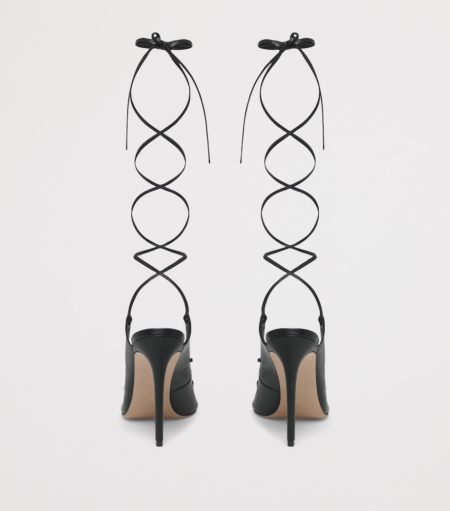 Leather Ghillie Heeled Sandals 105 1000 Image 4