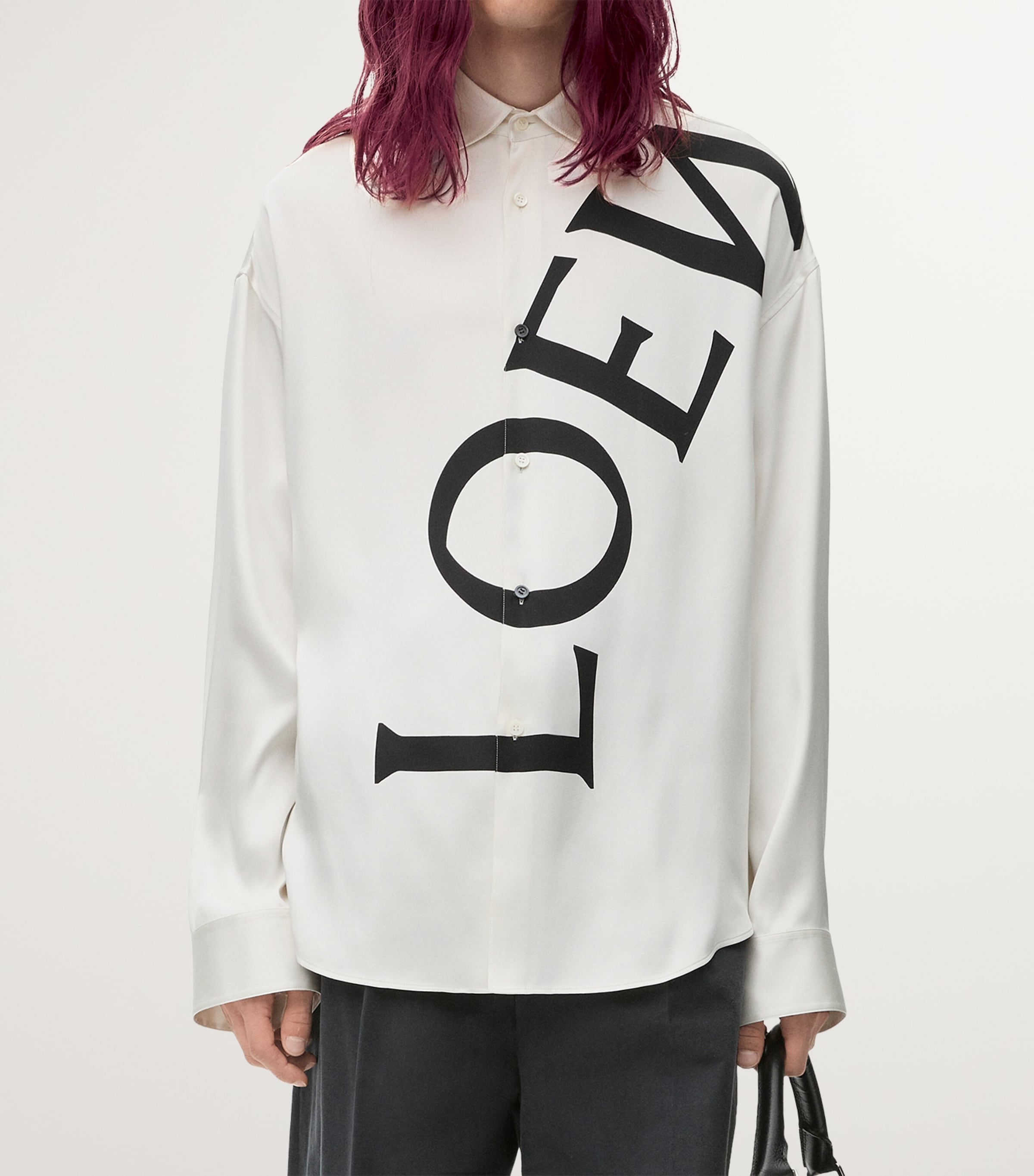 【希少】 未使用 LOEWE （ロエベ）silk shirt LOEWE White Silk Logo Shirt | Harrods HK