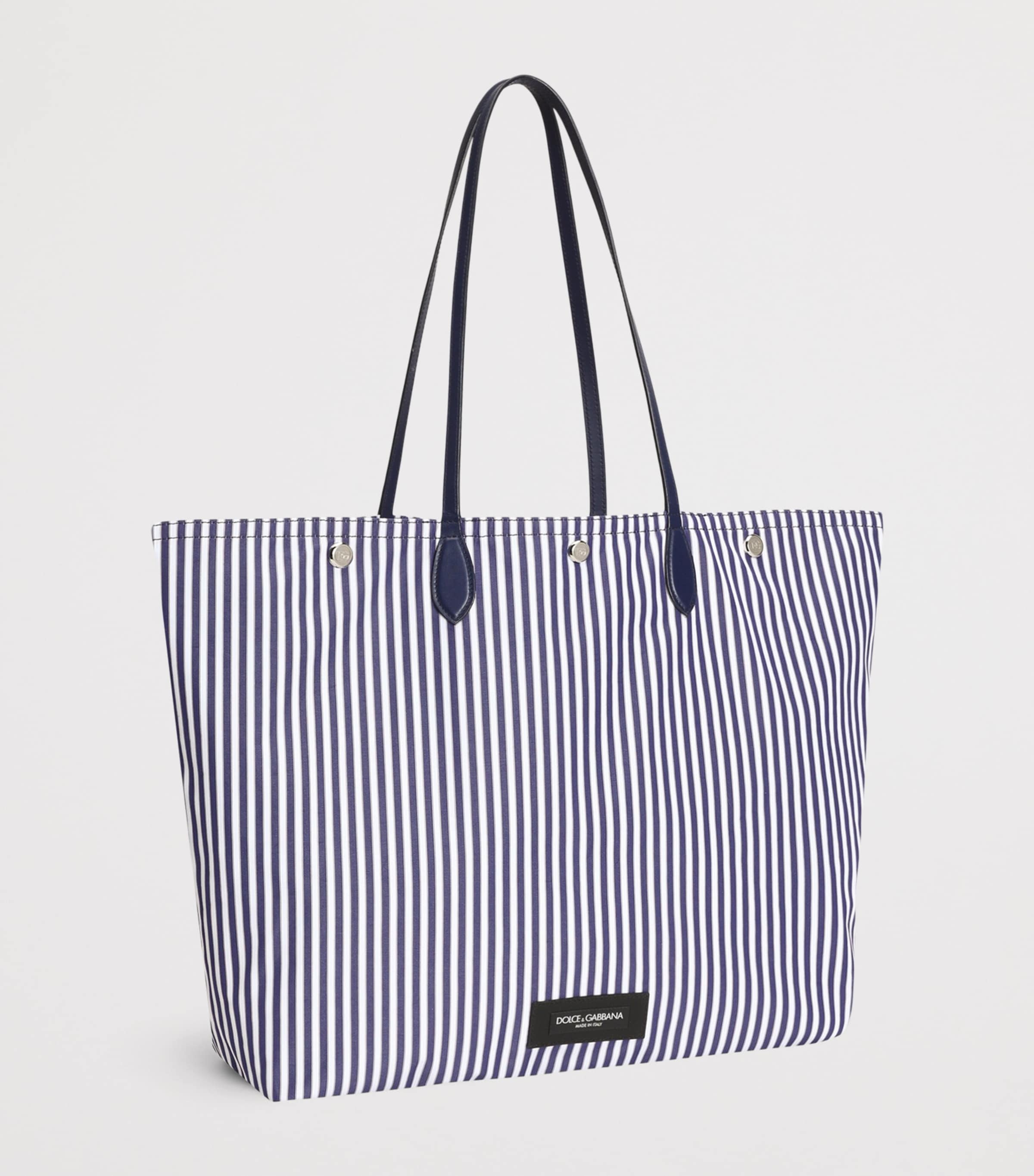 Dolce&Gabbana Stripe Essenza Shopper Bag Blue/white Image 3