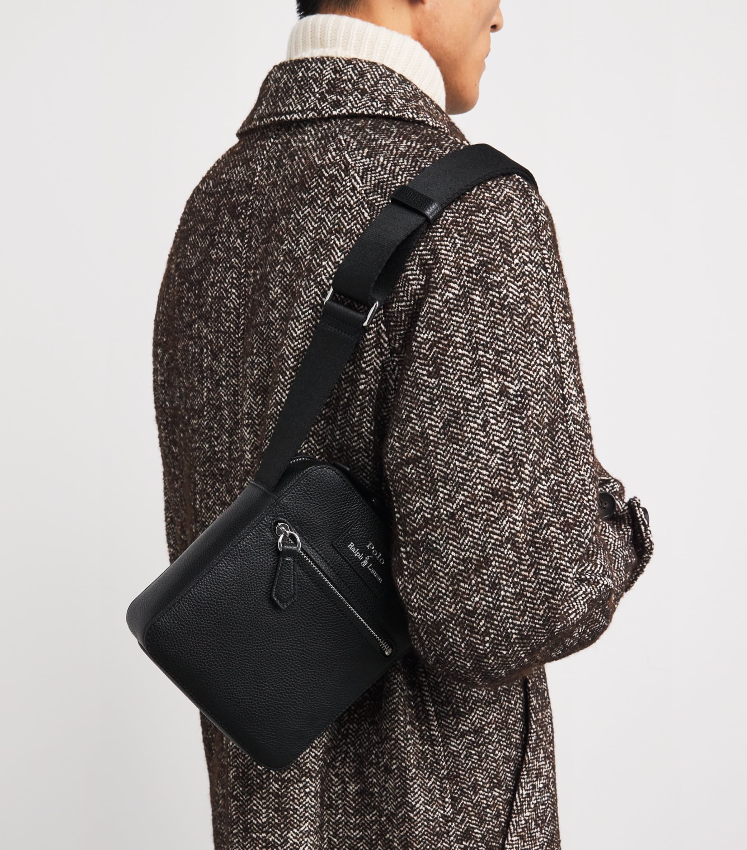 Pebbled Leather Cross-Body Bag BLACK Image 2