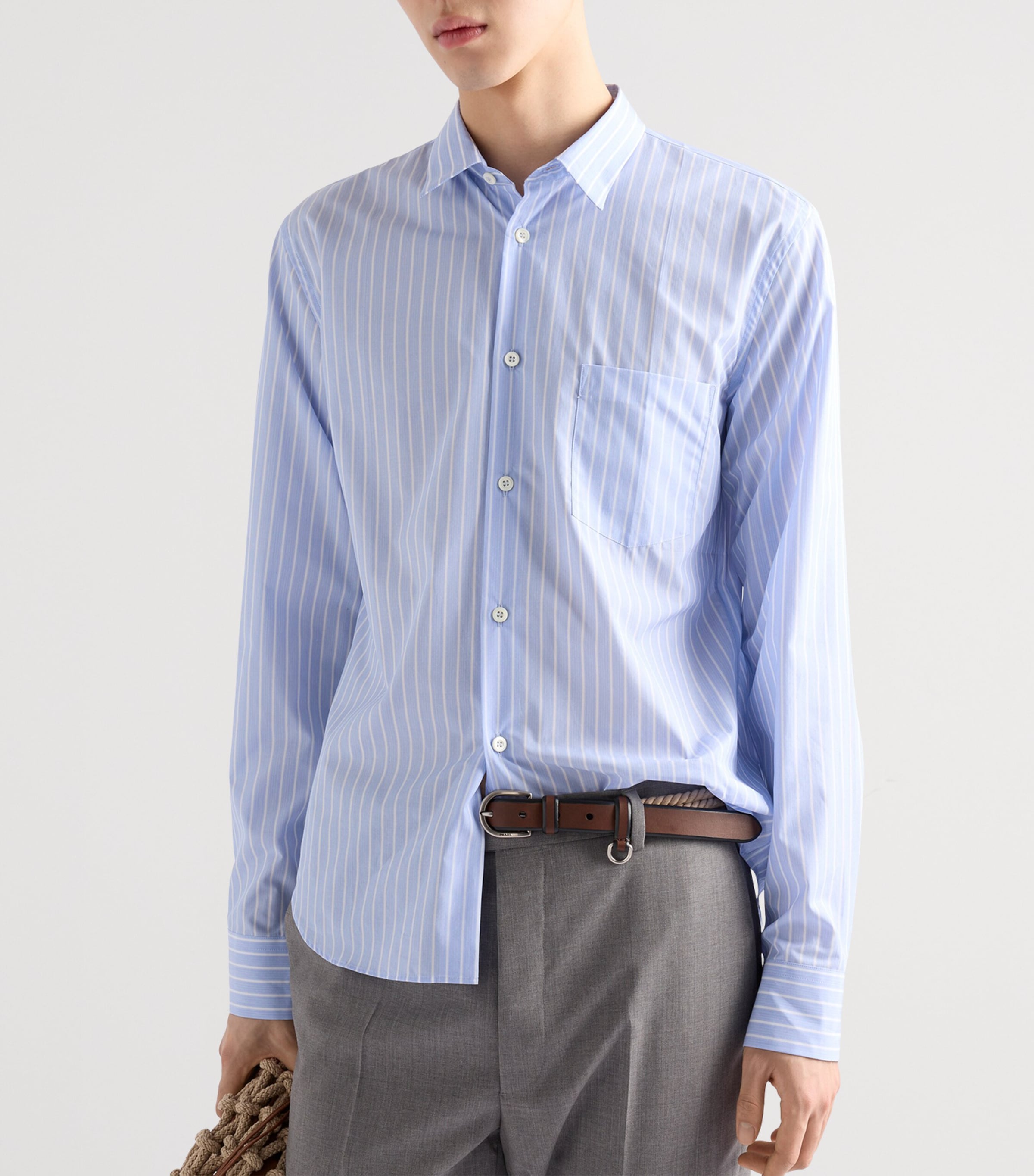VIP【関税送料無料】希少 PRADA STRIPED COTTON SHIRT Prada Cotton Stripe Shirt | Harrods UK