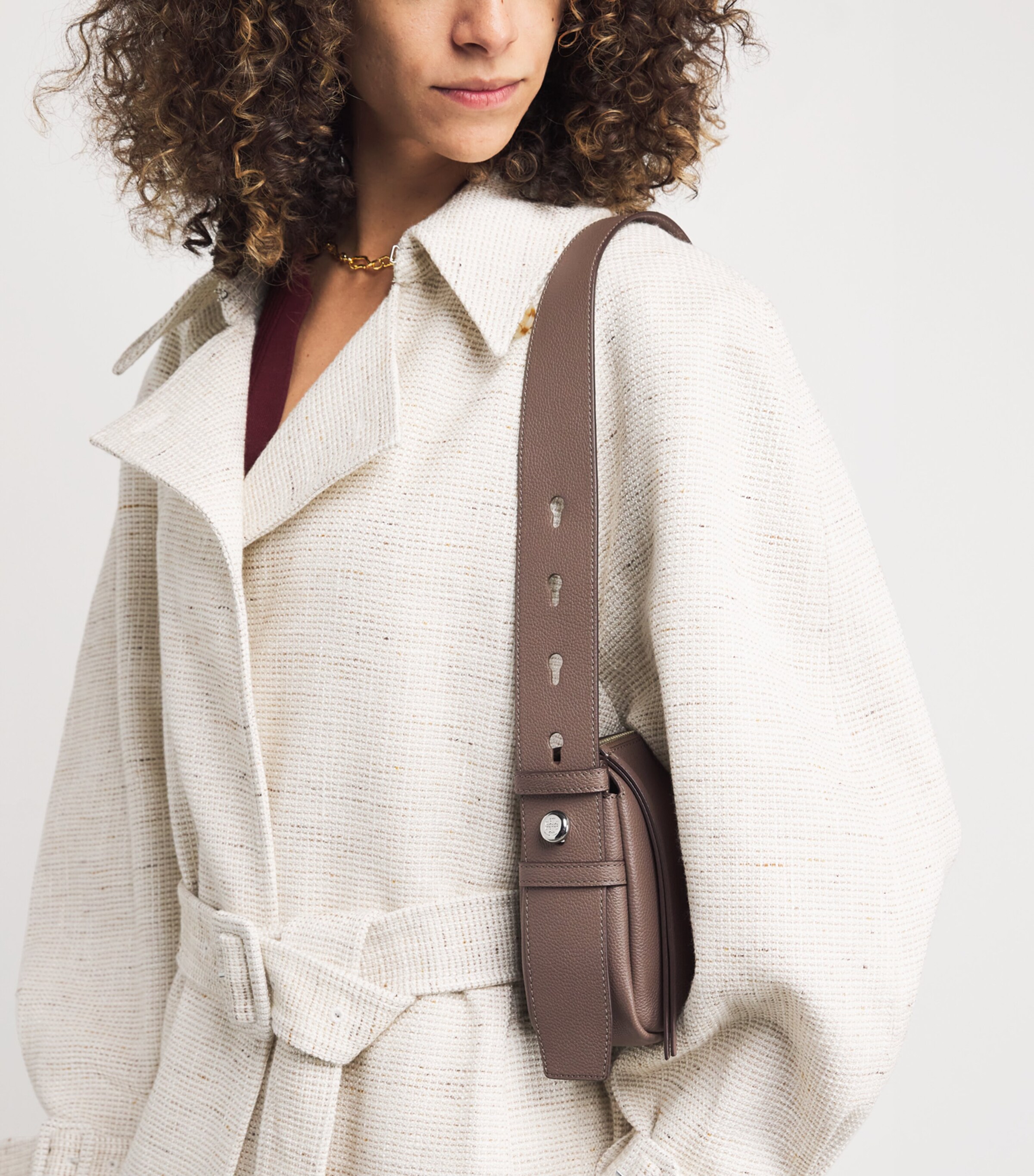 Small Leather Romy Shoulder Bag WILD MUSHROOM Image 2