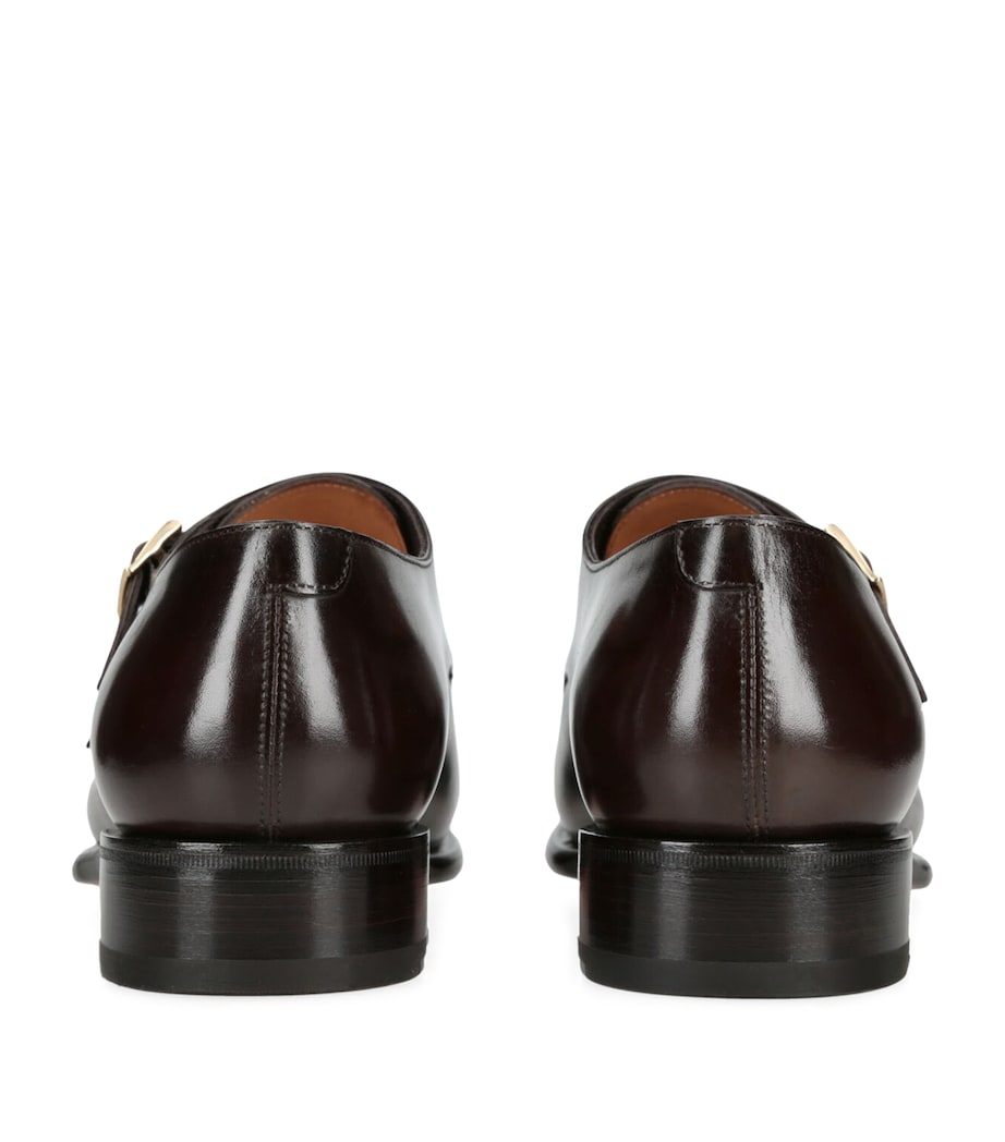Leather Carter Monk Shoes DARK BROWN Image 2