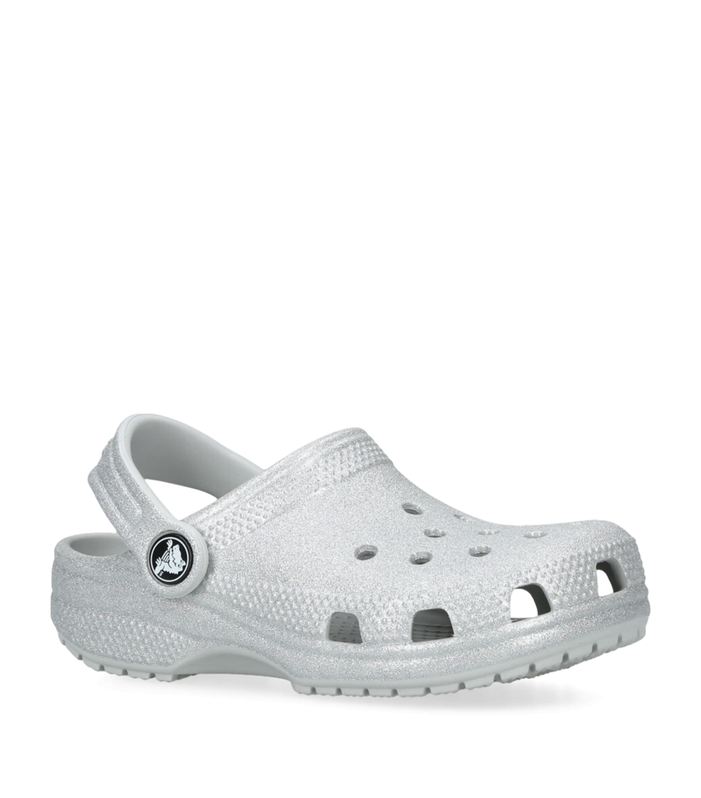 CROCS KIDS Classic Glitter Clogs Silver Image 3