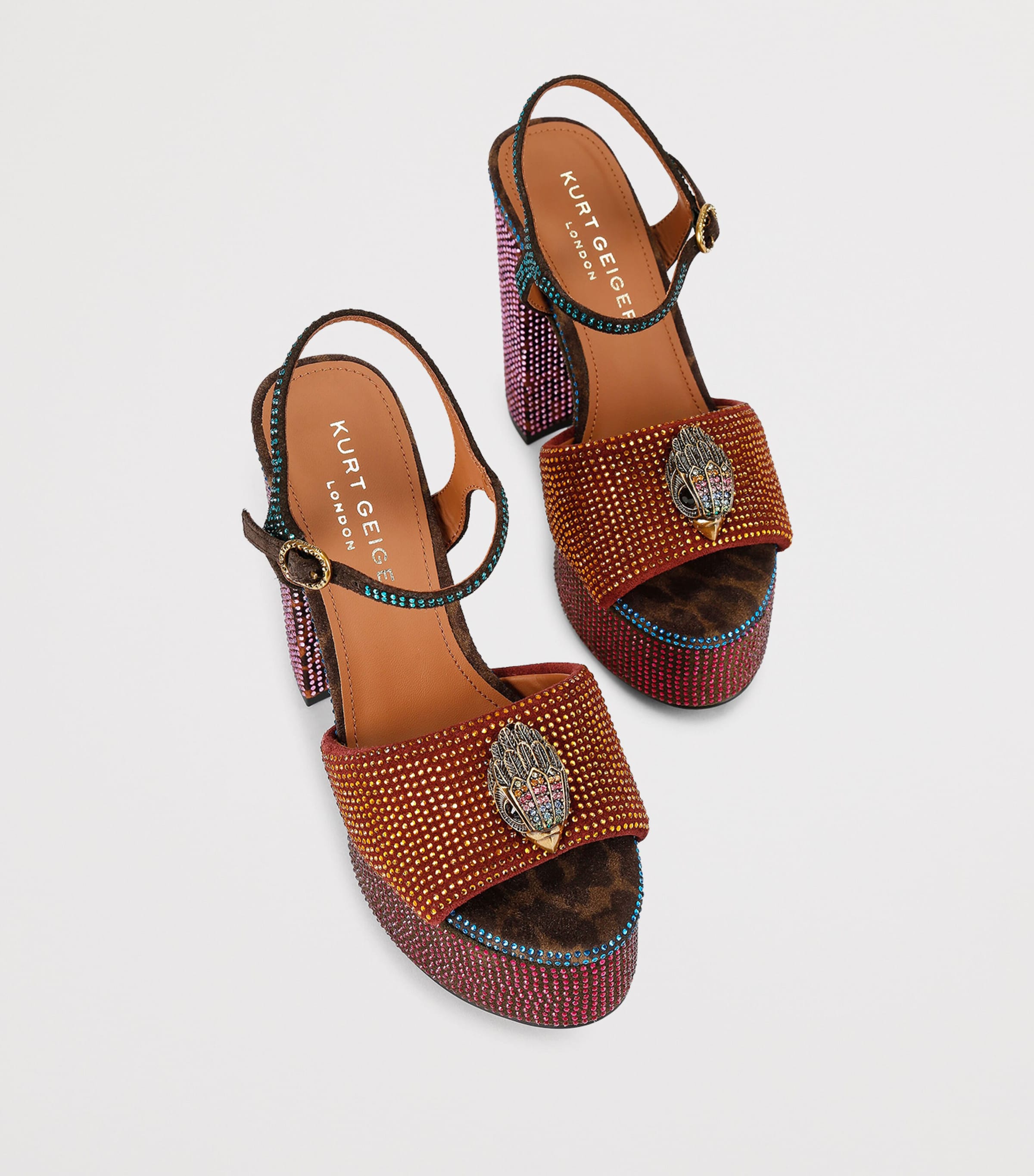 Embellished Kensington Platform Sandals DK.BRN COM Image 4
