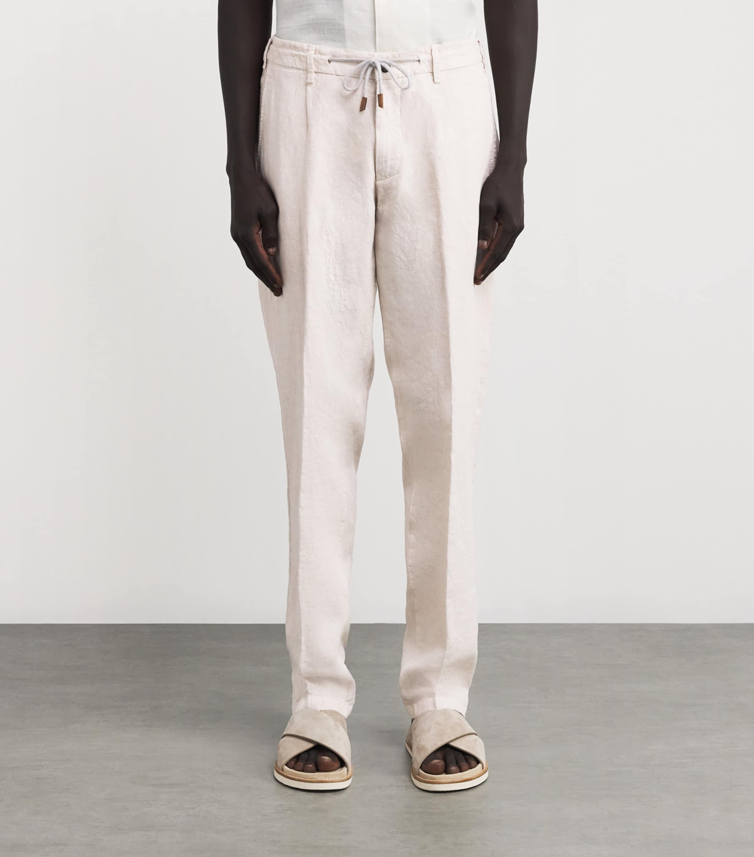 Linen Drawstring-Detail Trousers SABBIA Image 3