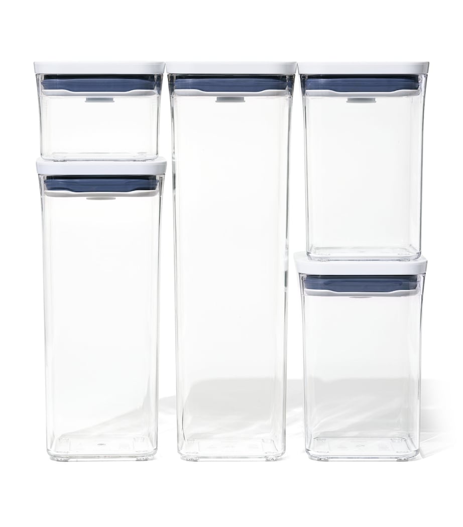 Set of 5 Good Grips POP Containers CLEAR/WHITE Image 1