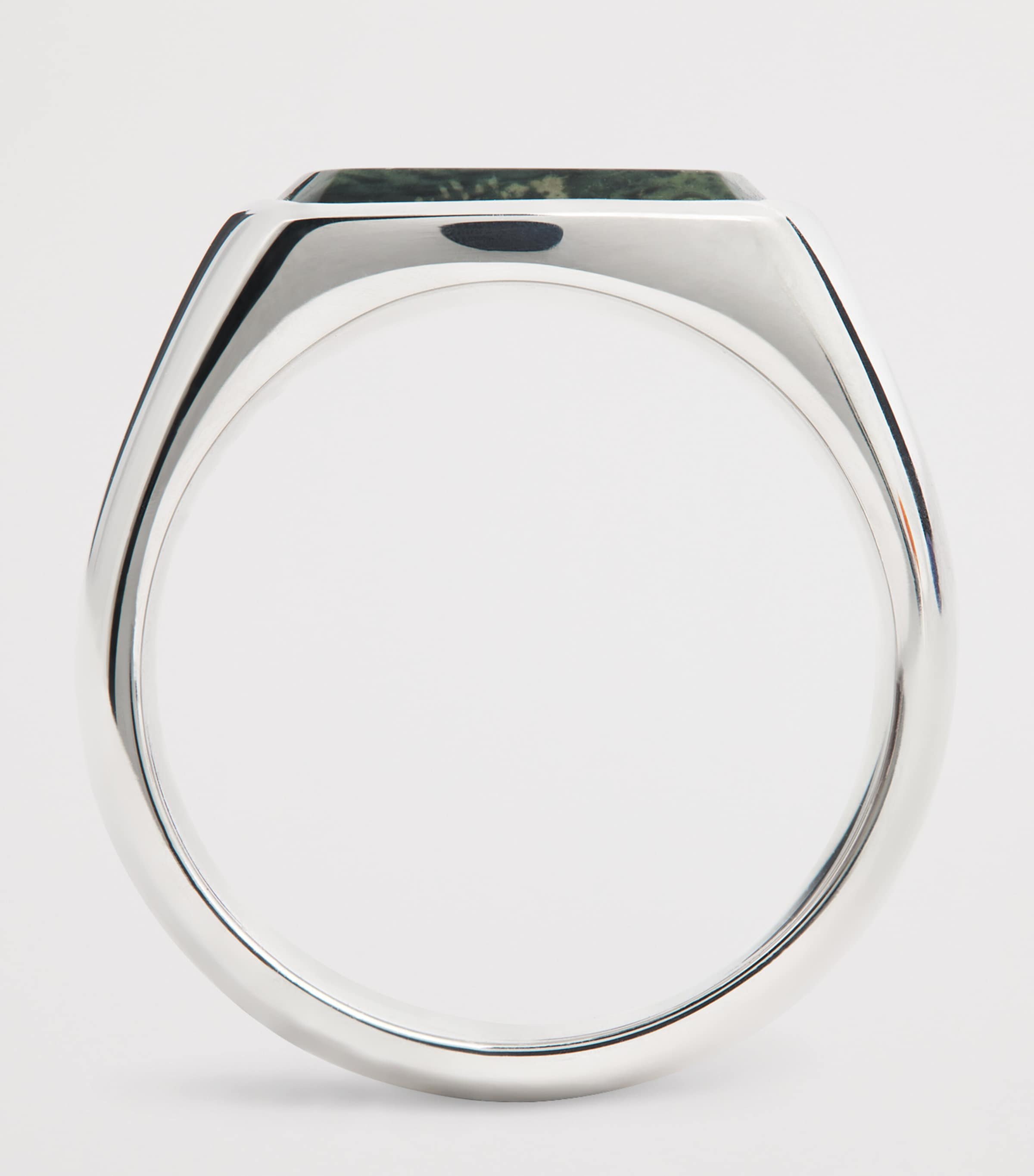 Tom Wood Rhodium-Plated Sterling Silver Cushion Kambaba Ring