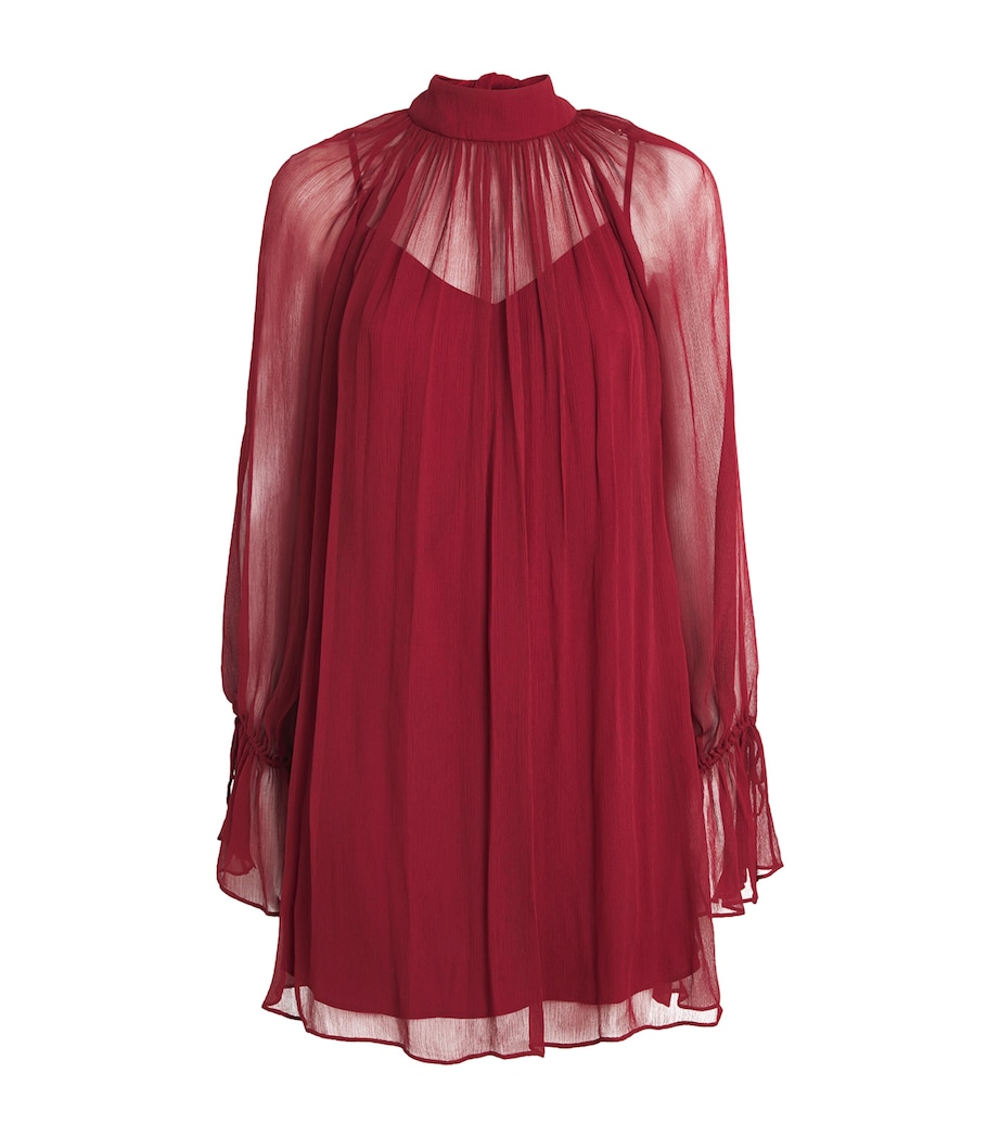 Chiffon Roux Mini Dress POMEGRANATE Image 1