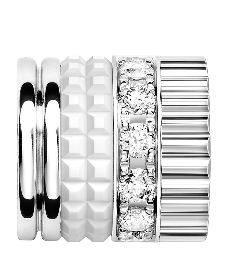 White Gold and Diamond Quatre Double White Edition Tie Necklace WHITE GOLD Image 2