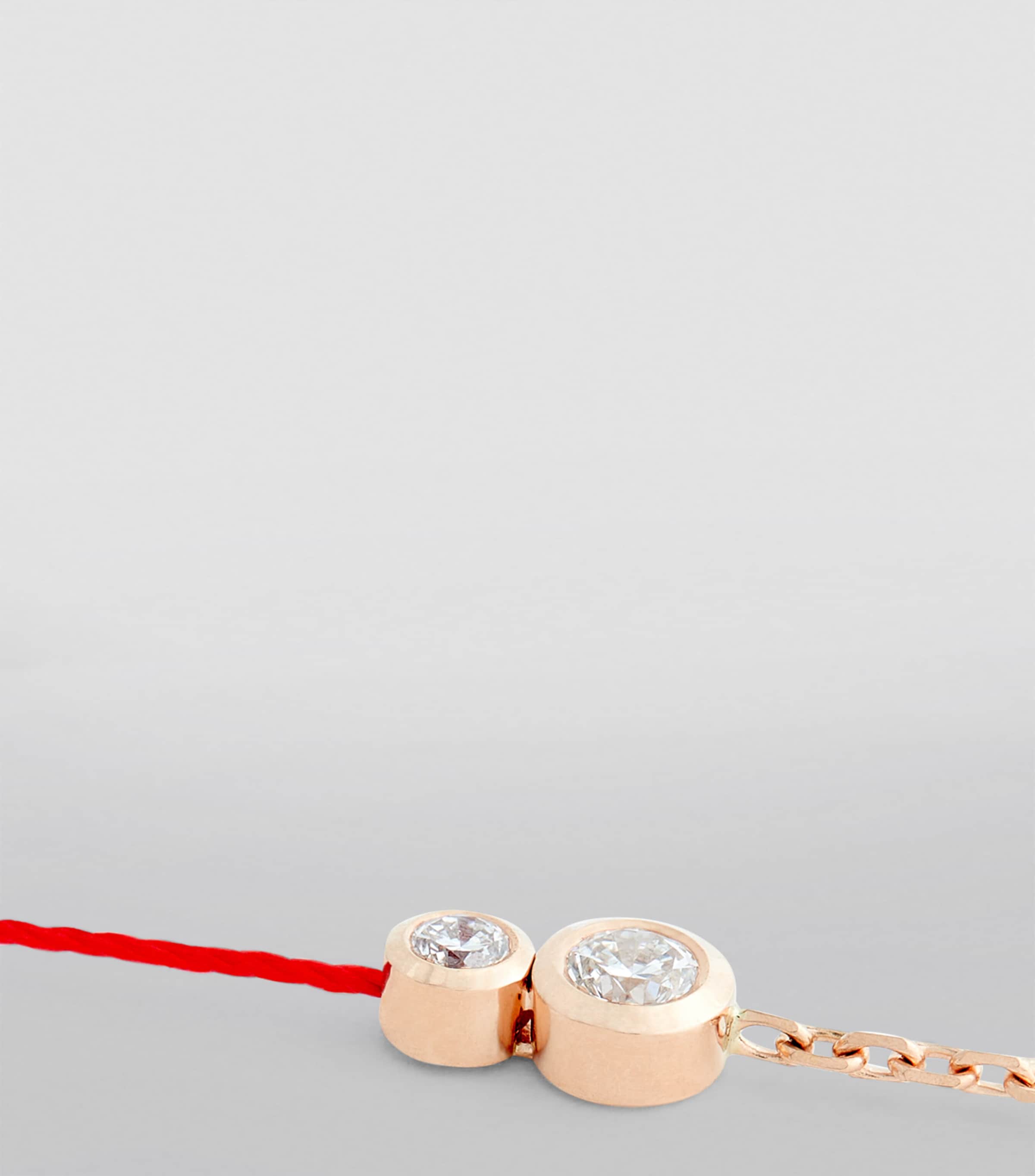 Rose Gold and Diamond Infinite String-Chain Bracelet RED Image 5