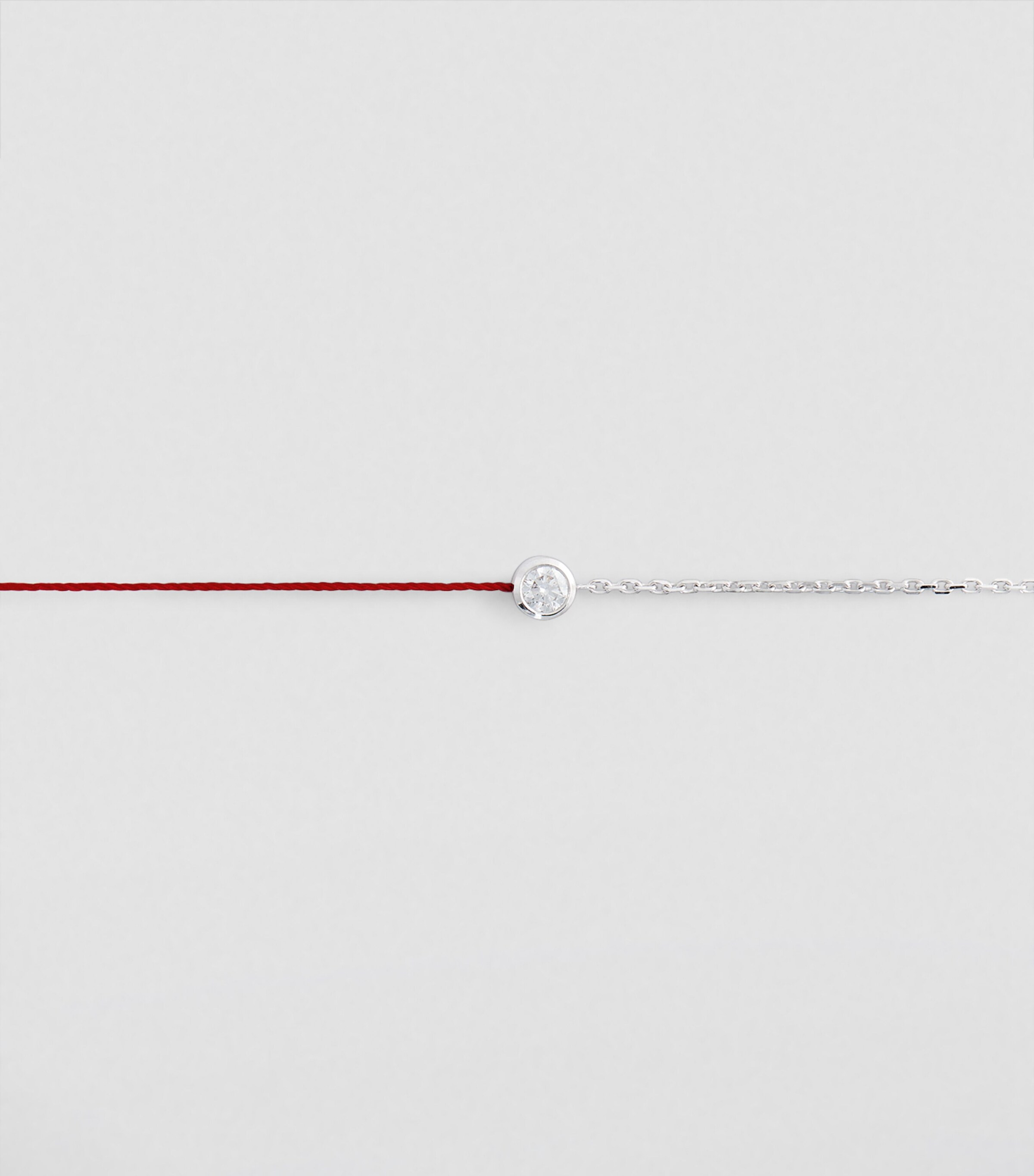 White Gold and Diamond So Pure Bracelet WG RED THREAD Image 2