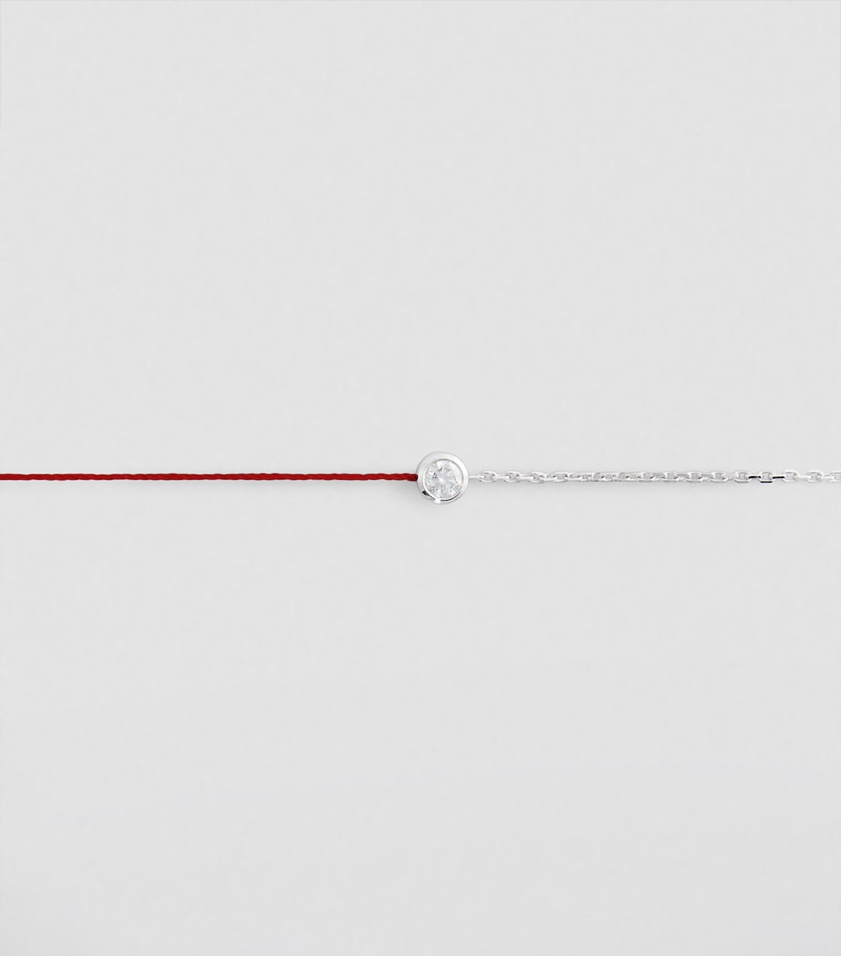 White Gold and Diamond So Pure Bracelet WG RED THREAD Image 2