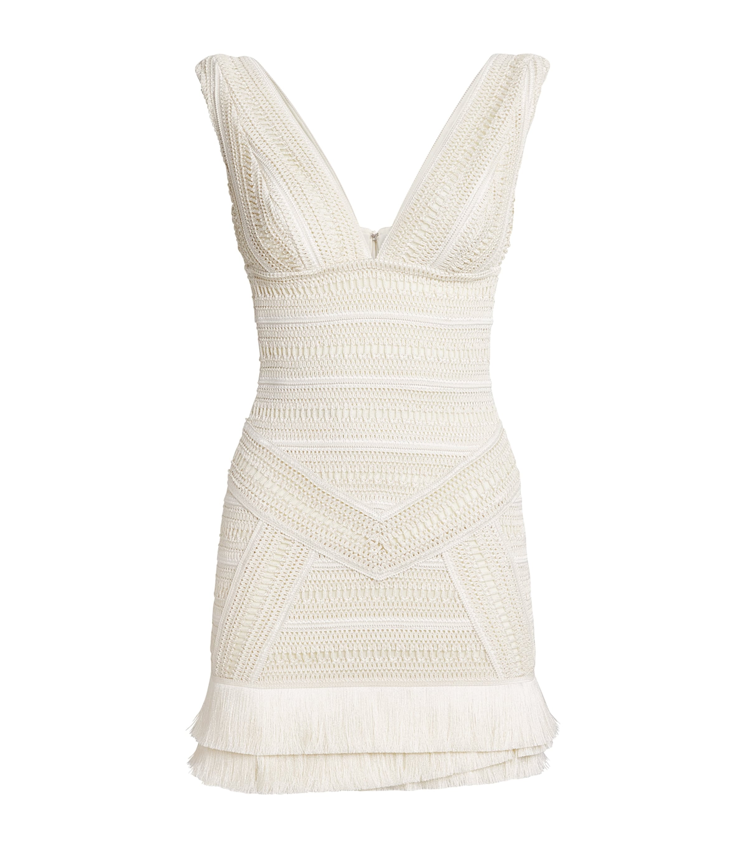 Patbo Radiant Fringe Mini Dress In White