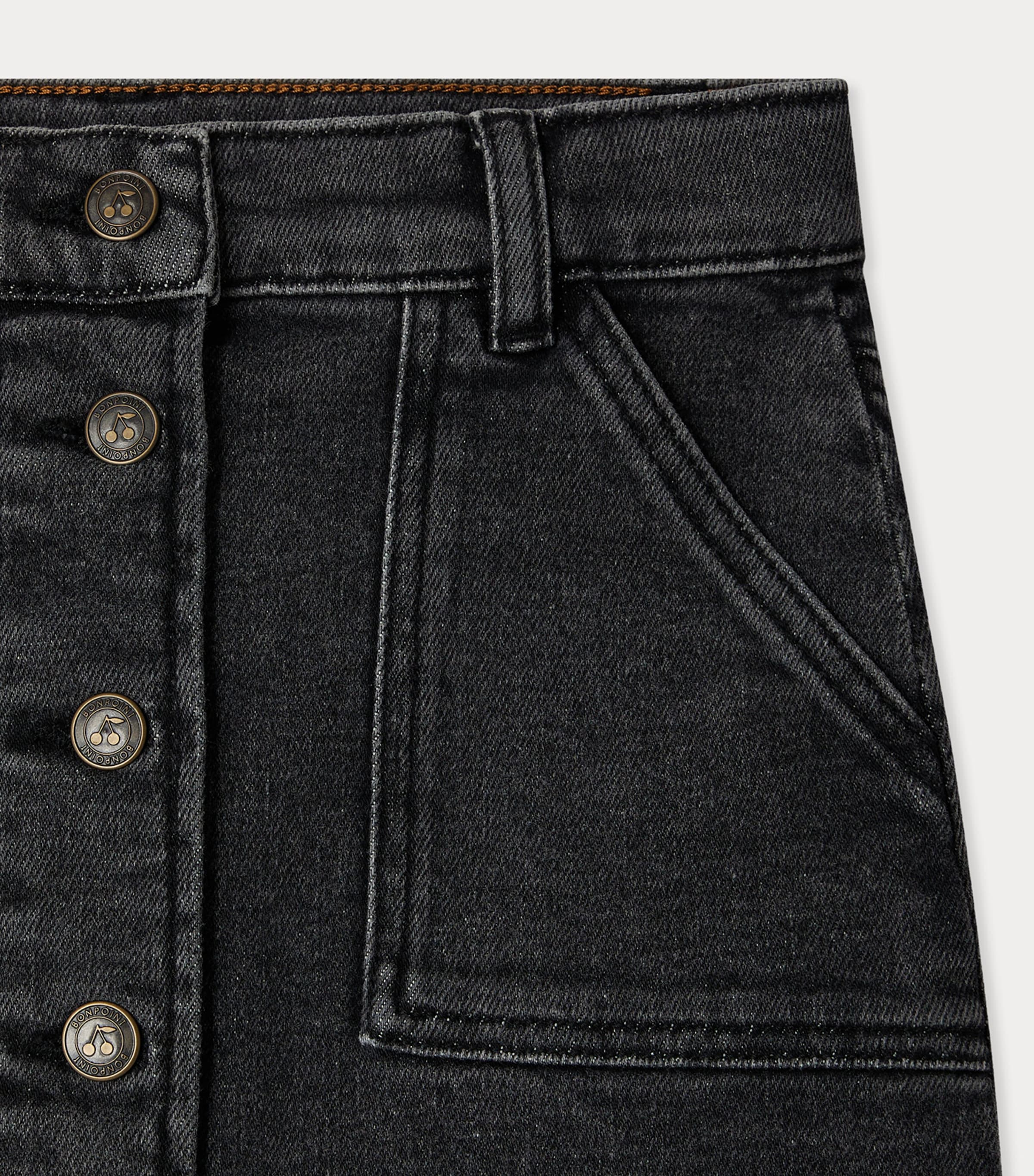 Denim Mini Skirt (14 Years) FAUX NOIR Image 3