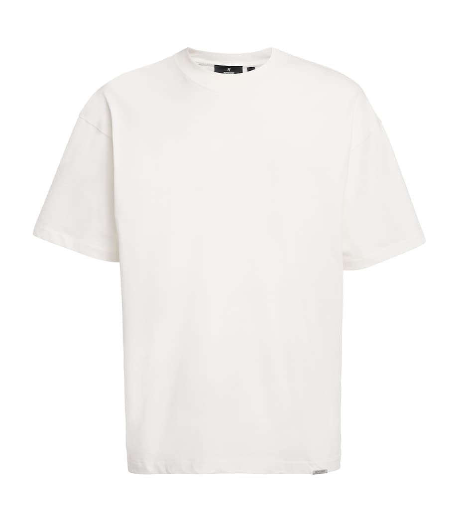 Cotton Initial Oversized T-Shirt FLAT WHITE Image 1