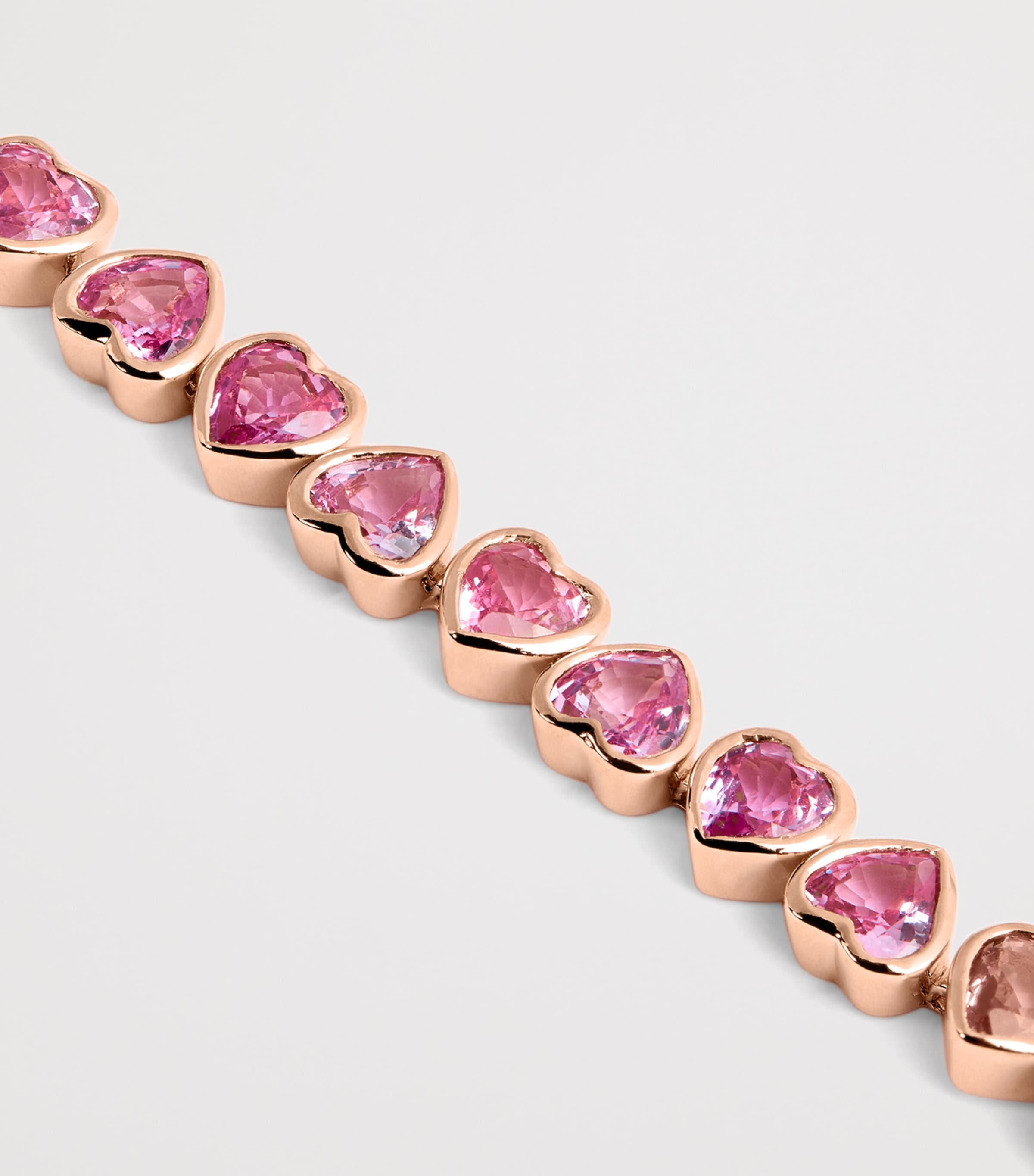 Rose Gold and Sapphire Heart Tennis Bracelet ROSE GOLD Image 3