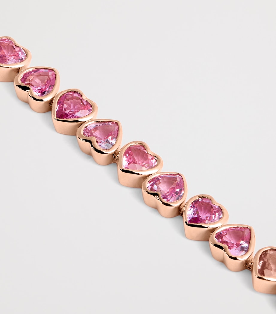 Rose Gold and Sapphire Heart Tennis Bracelet ROSE GOLD Image 3
