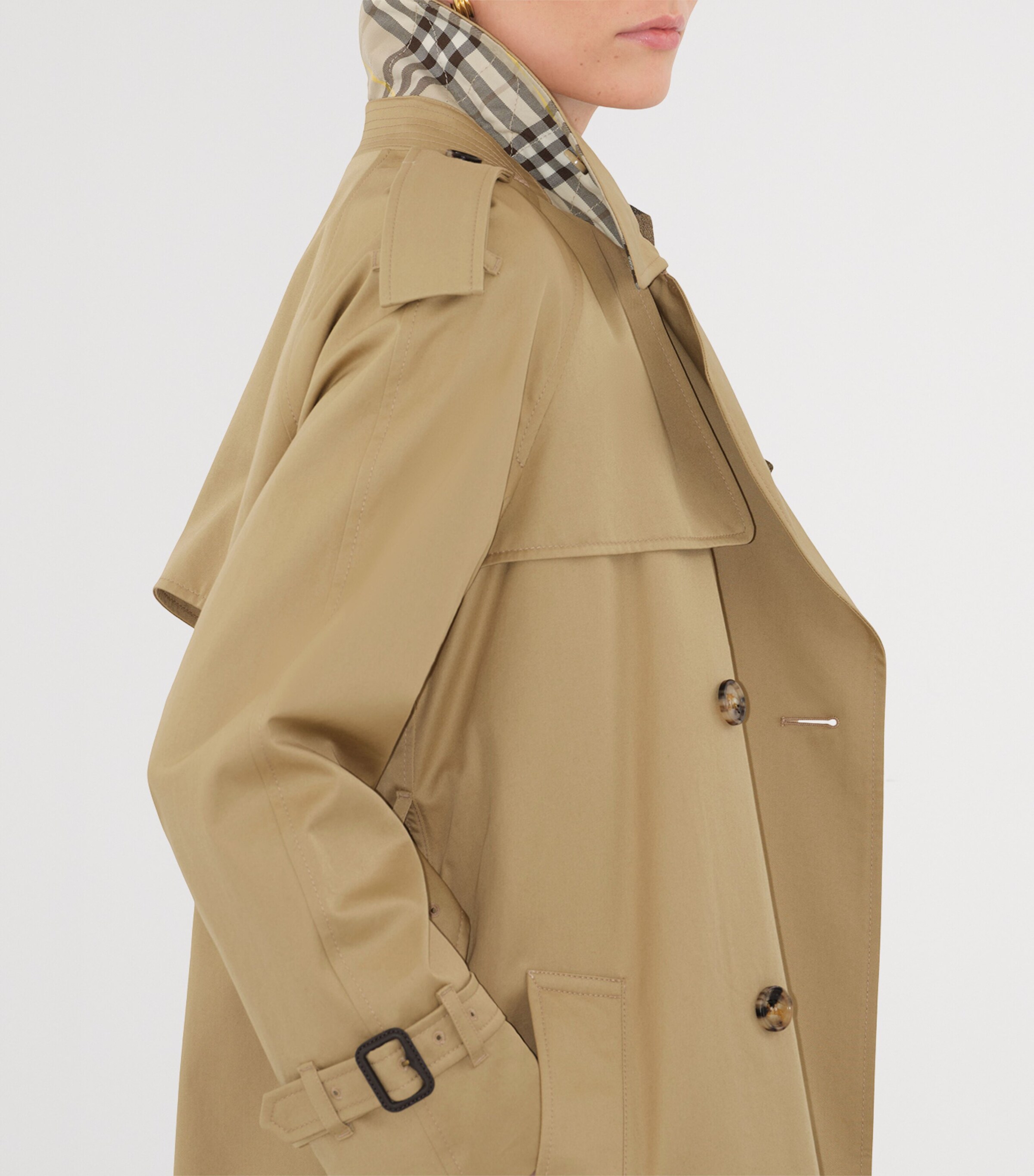 Burberry Womens Long Gabardine Castleford Trench Coat Beige Image 6