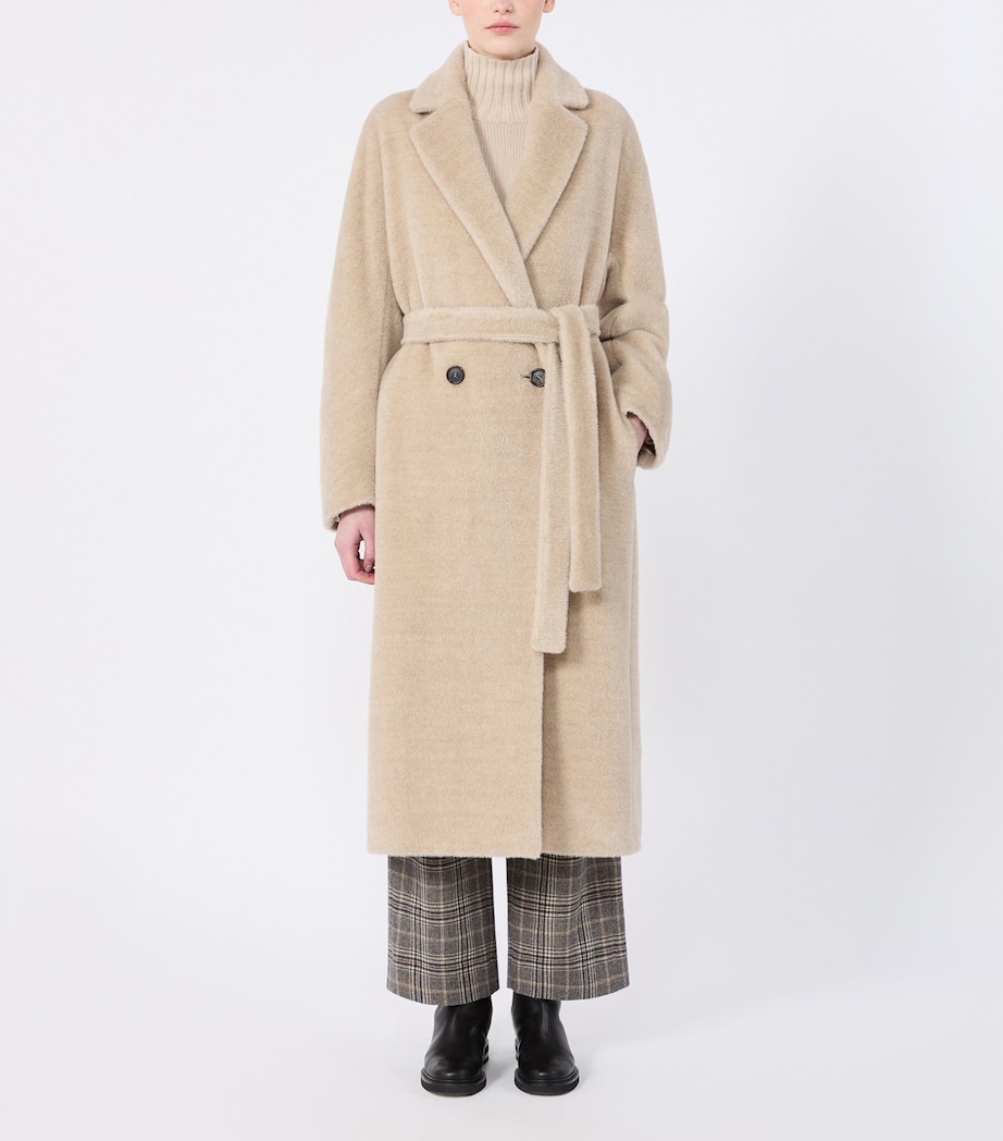 Max Mara Womens Alpaca-Wool Coat Albino Image 3
